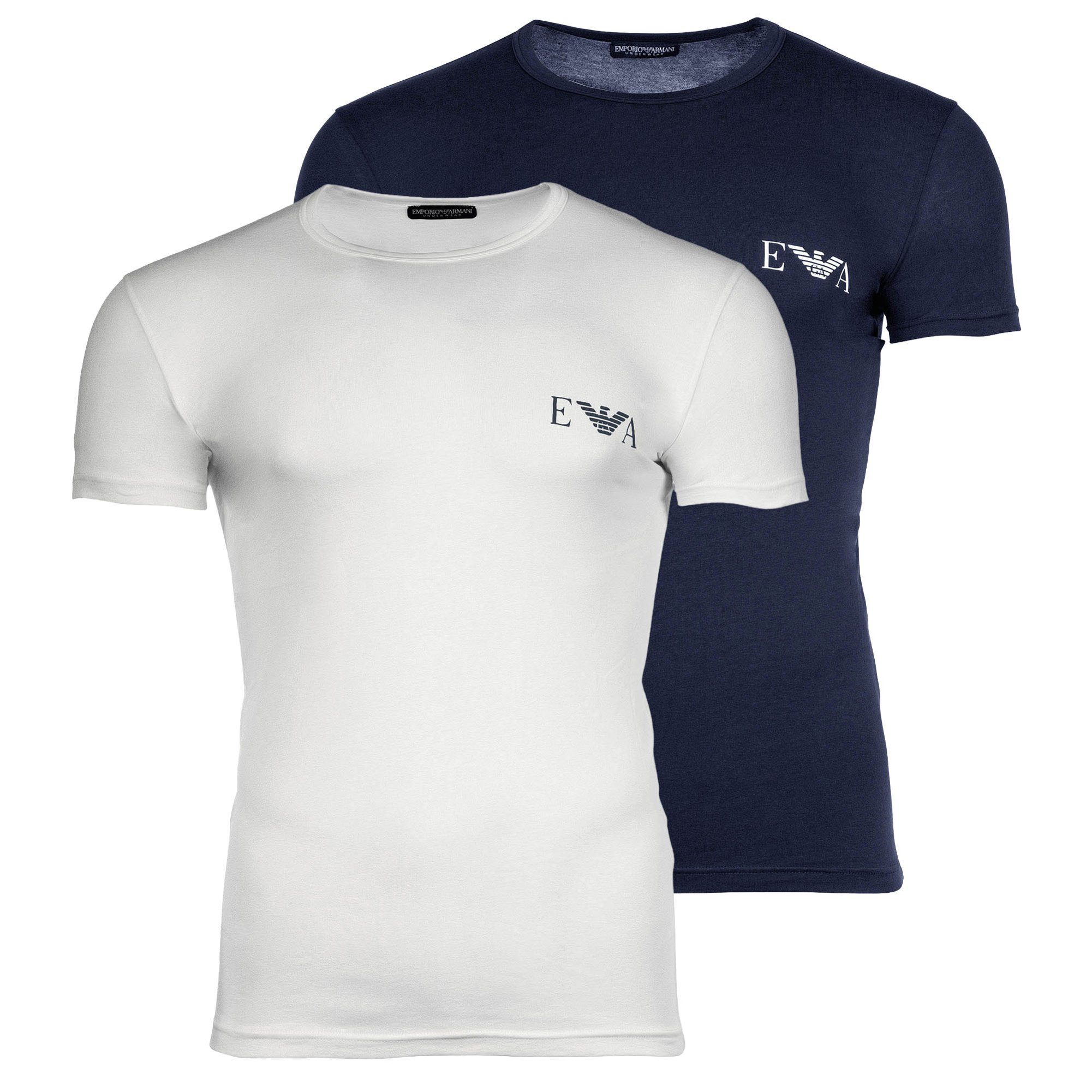 Emporio Armani T-Shirt Herren T-Shirt 2er Pack Baumwolle BOLD MONOGRAM (Packung, 2er Pack)