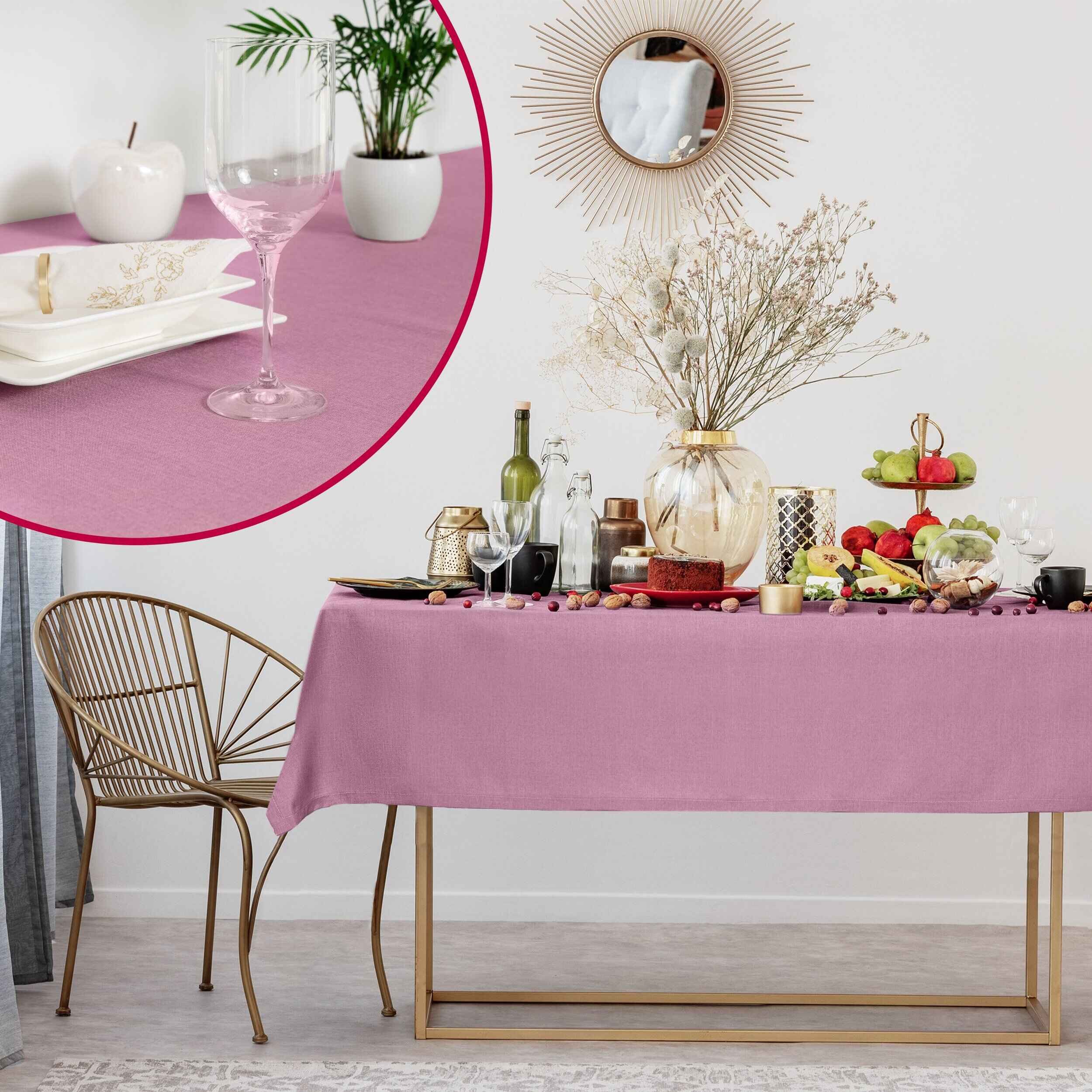 DecoHomeTextil Heimtextilmanufaktur Tischdecke Leinen Optik Tischdecke Tischtuch Abwaschbar Wasserabweisend – Bild 4 von 5