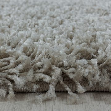 Hochflor-Teppich Unicolor - Einfarbig, Carpettex, Rund, Höhe: 30 mm, Einfarbig Runder Teppich Wohnzimmer Shaggy versch. farben und größen