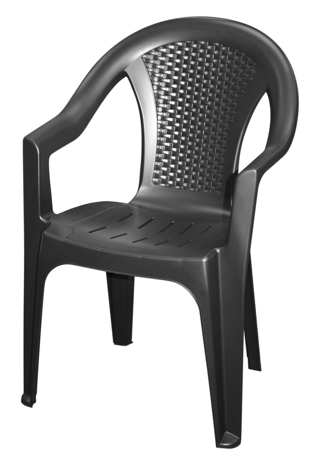 Progarden Gartenstuhl Kunststoff Anthrazit Stapelbar 2 er Set (2 St), UV-Be günstig online kaufen