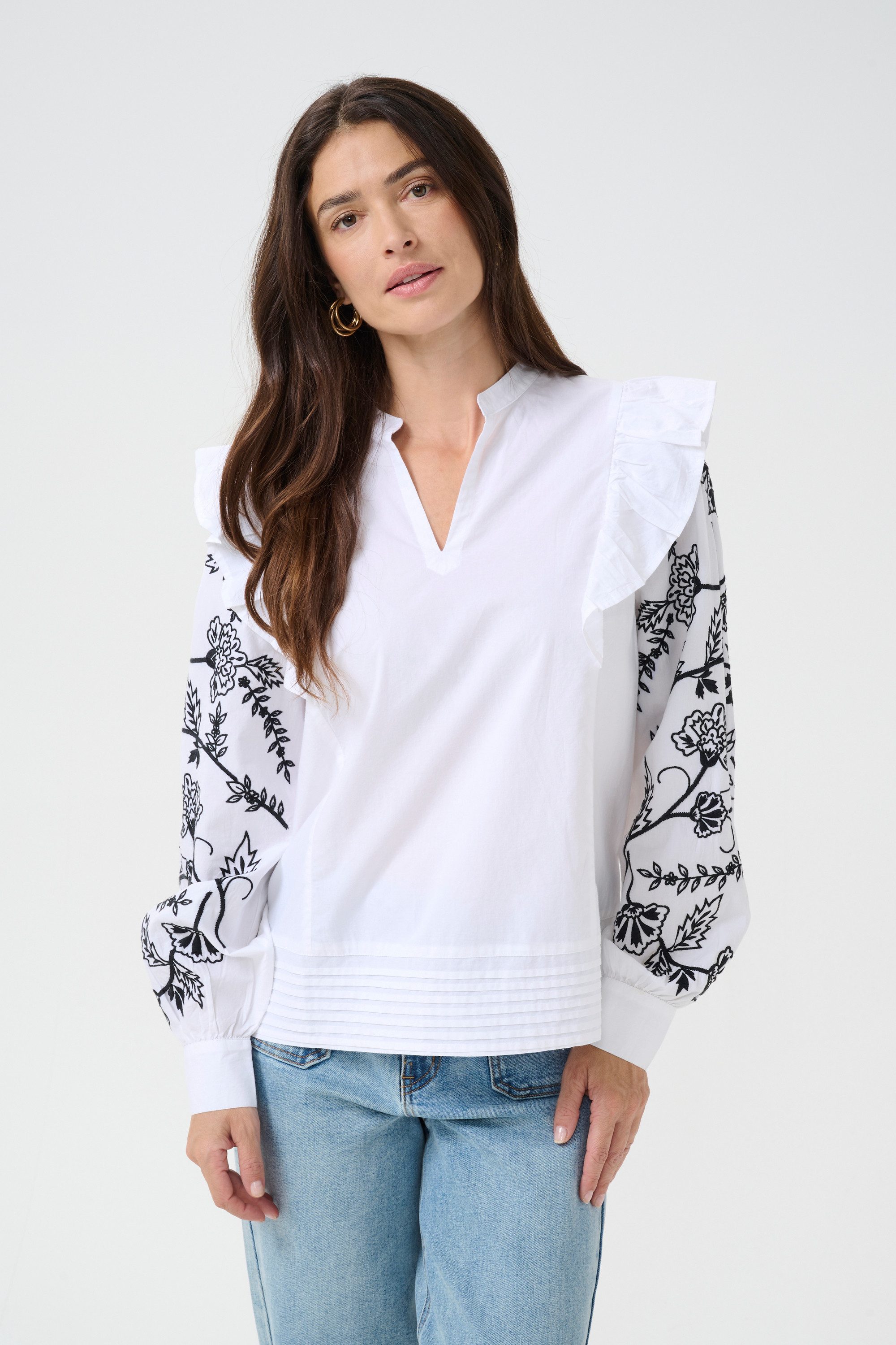 Cream Langarmbluse Langarm-Bluse CRAlice