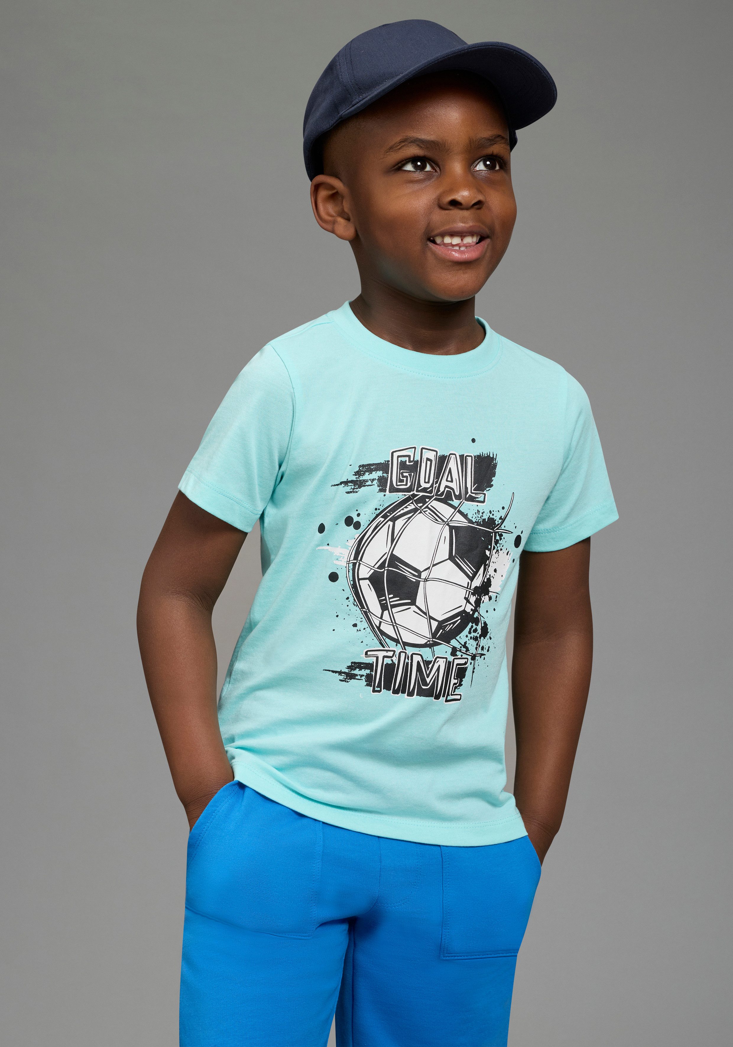 KIDSWORLD T-Shirt T-Shirt Fußball für Jungen, Kurzarm, Rundhalsausschnitt