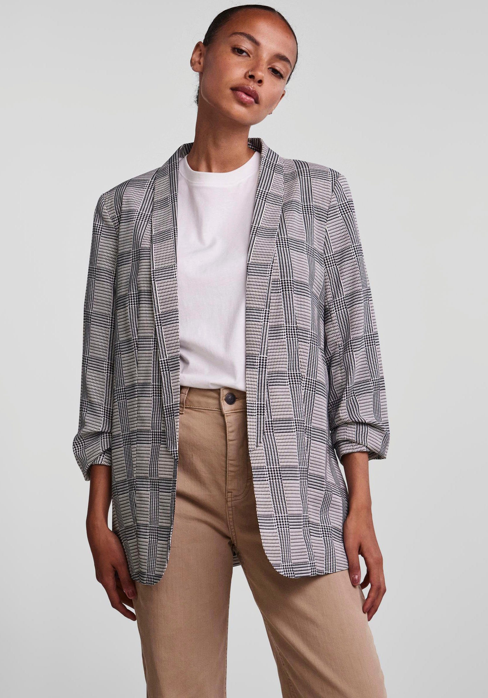 pieces Пиджаки-Блузки PCBOSELLA 3/4 PRINTED BLAZER NOOS mit 3/4 Ärmel