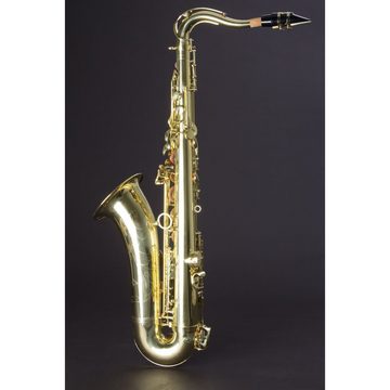 Monzani Saxophon, MZTS-100L Tenor Saxophon, Bb Stimmung, Messing Korpus, Klarlack lackiert, inklusive Mundstück und Tragegurt, Gravur Design, Ideal für Einsteiger, Tenor Saxophon, Bb Stimmung, Messing Korpus