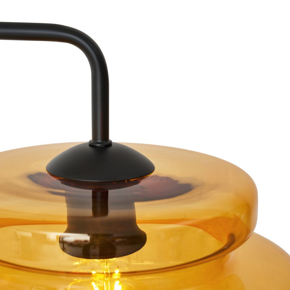 Qazqa Stehlampe Denise, ohne Leuchtmittel, Extra-Warmweiß, QAZQA Stehlampe, e27, Orange, Glas, Retro