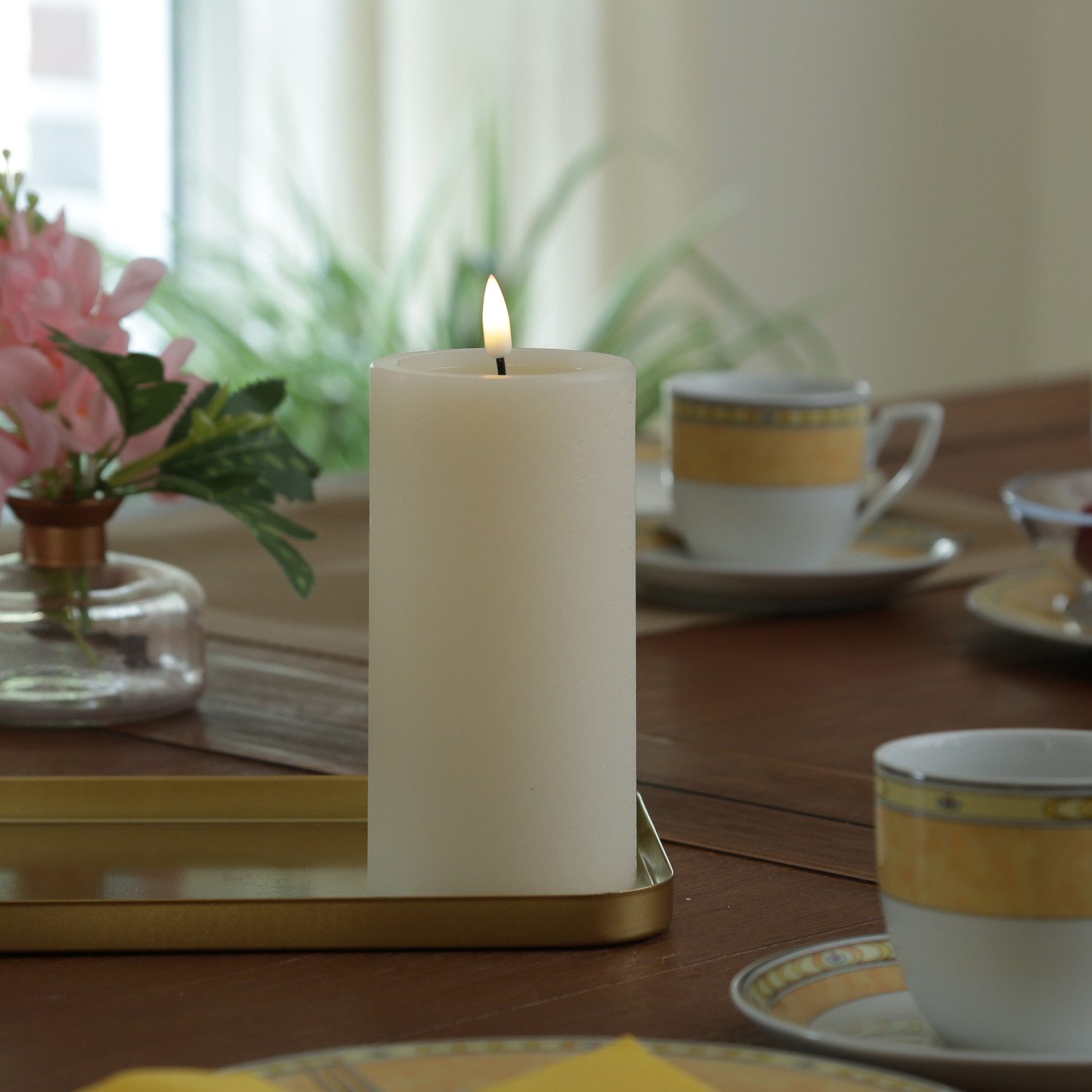 UNIQUE candles LED-Kerze UNIQUE Stumpenkerze Rustik-Optik günstig online kaufen