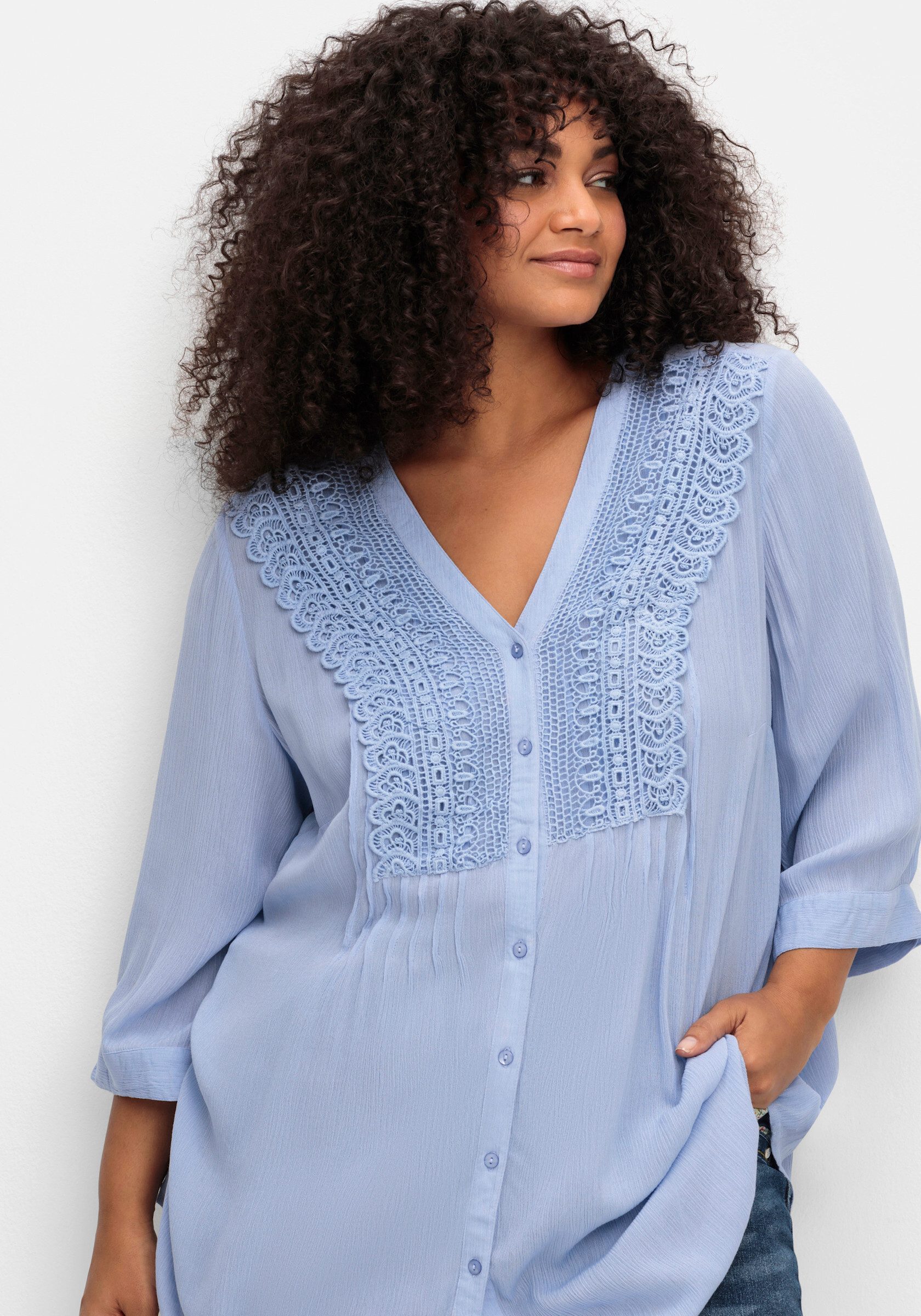 sheego by Joe Browns Klassische Bluse Longbluse 3/4-Arm – Bild 4 von 5
