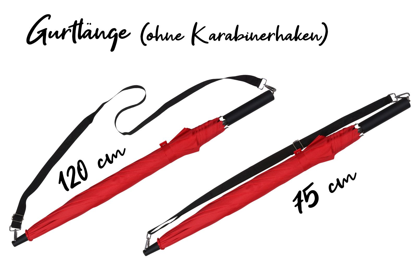 iX-brella Stockregenschirm Umhängeschirm mit längenverstellbarem Tragegurt, mit Auf-Automatik, in vielen Farben