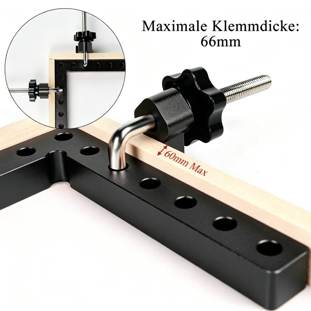 AFKSMILE Klemmen 90 Grad Positionierwinkel, Rechtwinklige Klemme aus Aluminiumlegierung, Tischler-Eckklemme, quadratisches Werkzeug für Bilderrahmen, Schränke – Bild 4 von 5