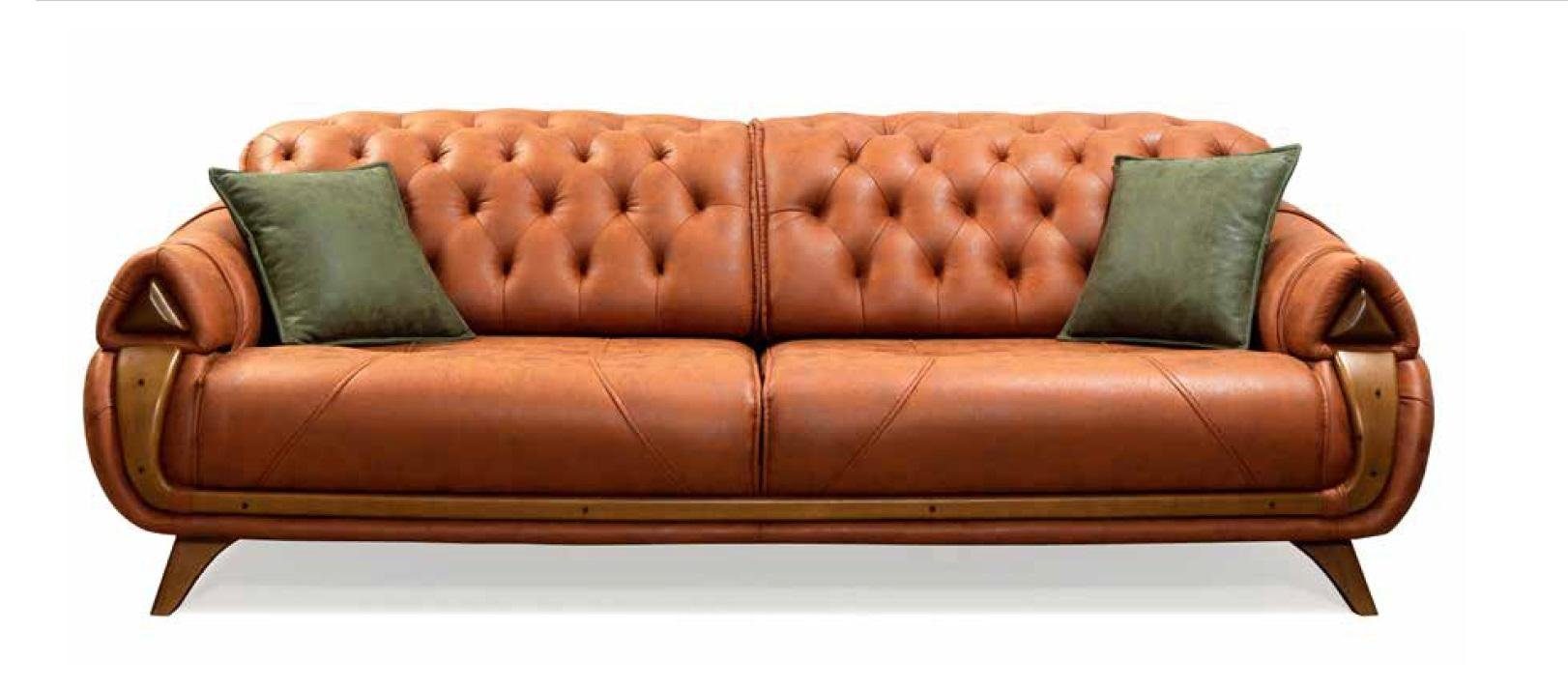 JVmoebel Sofa Luxus 3 Sitzer Couch Polster Klassisch Sitz Sofas Zimmer Möbel Leder, Made in Europe