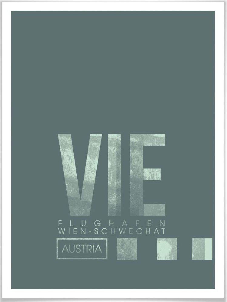 Wall-Art Poster Wandbild Flughafen Flughafen VIE Wien, (1 Bild, Wandbild, Poster, St), Wandposter