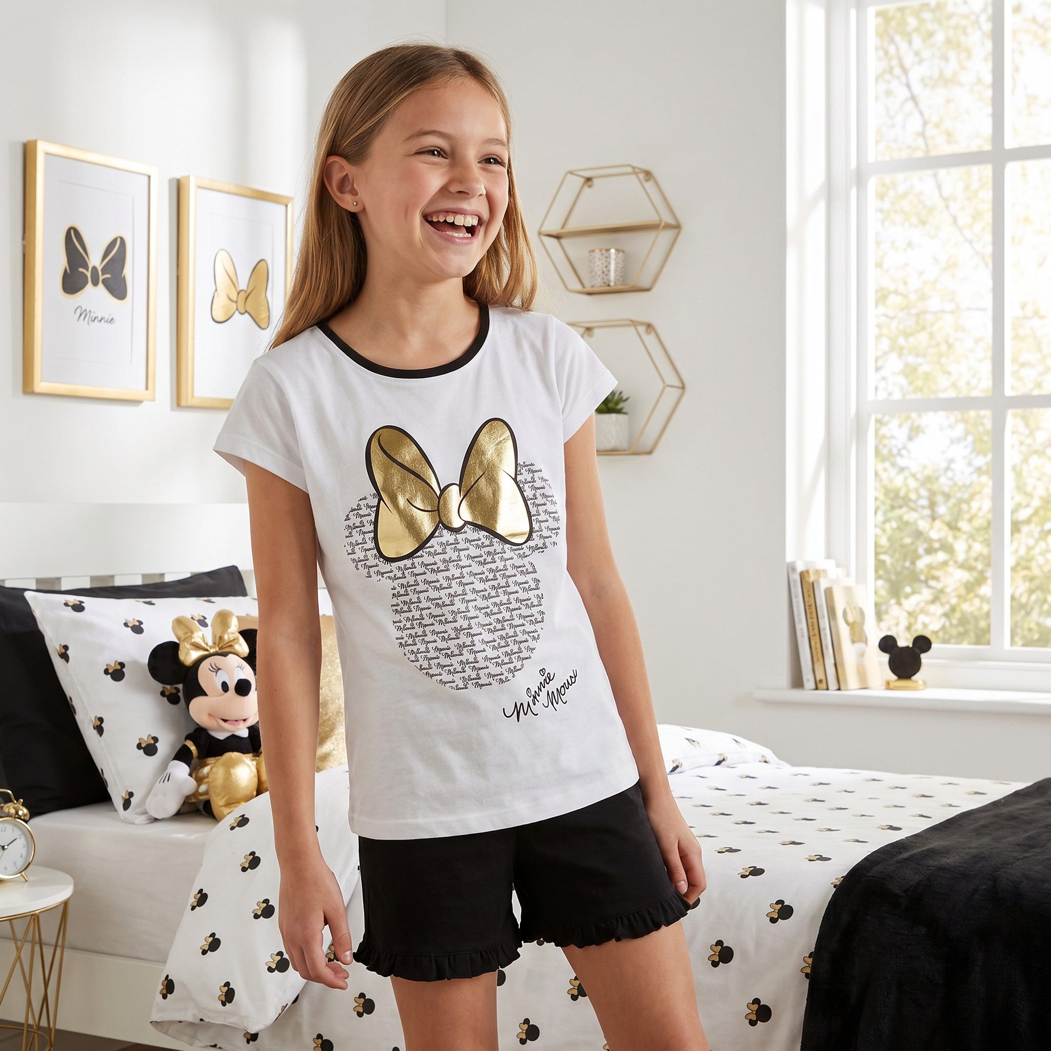 Disney Schlafanzug Minnie Maus Mädchen Kinder Jugend kurzarm Pyjama Gr. 134 bis 164, 100% Baumwolle – Bild 3 von 3