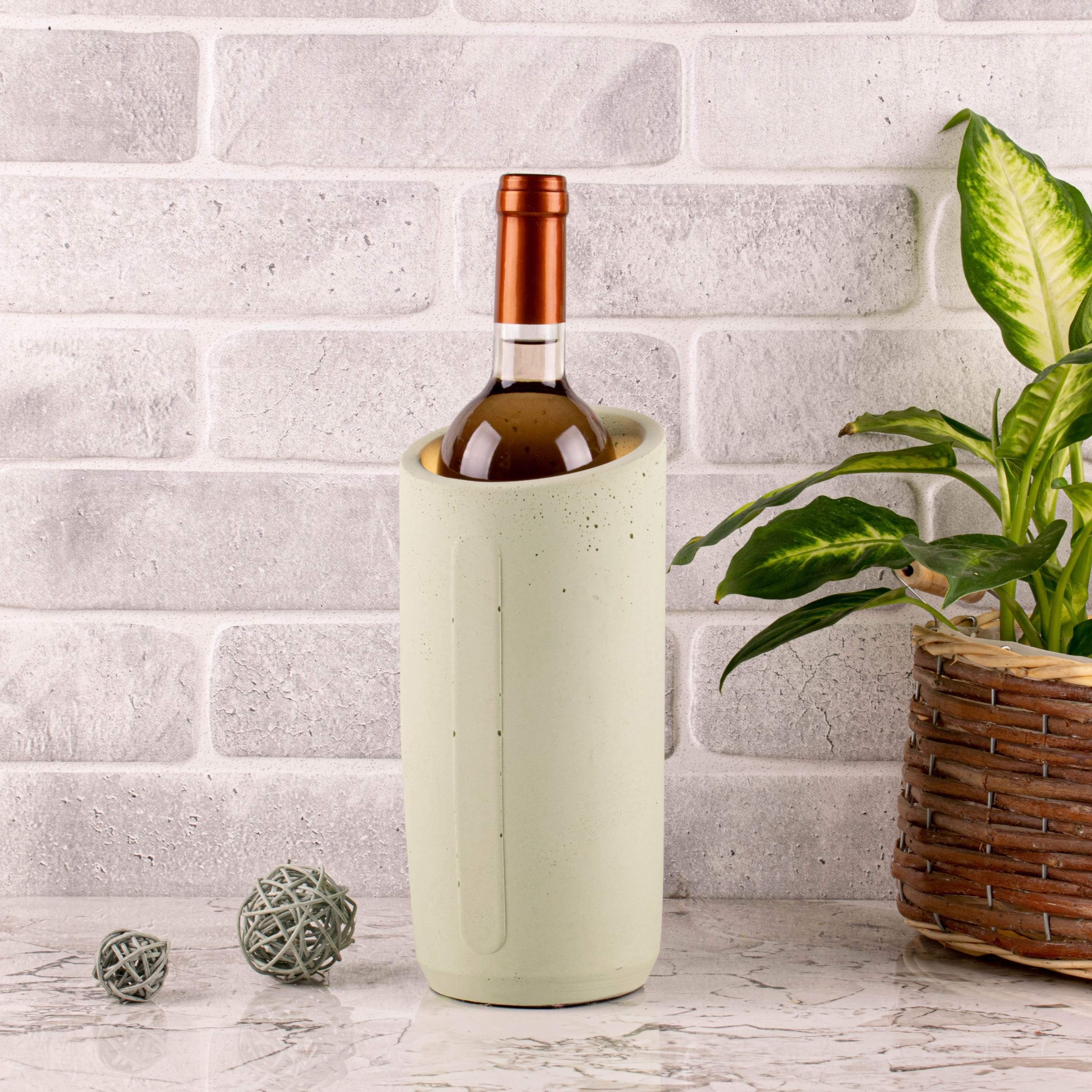 Dekoobjekt Mint" Flaschenkü TIVENDIS Weinkühler aus 25cm, Sektkühler "Romus Beton Beton,