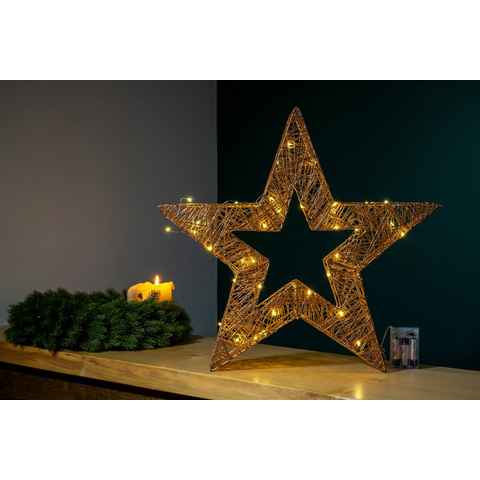 Star-Max LED Stern Weihnachtsstern, Weihnachtsdeko, LED fest integriert, Warmweiß, nur für den Innenbereich