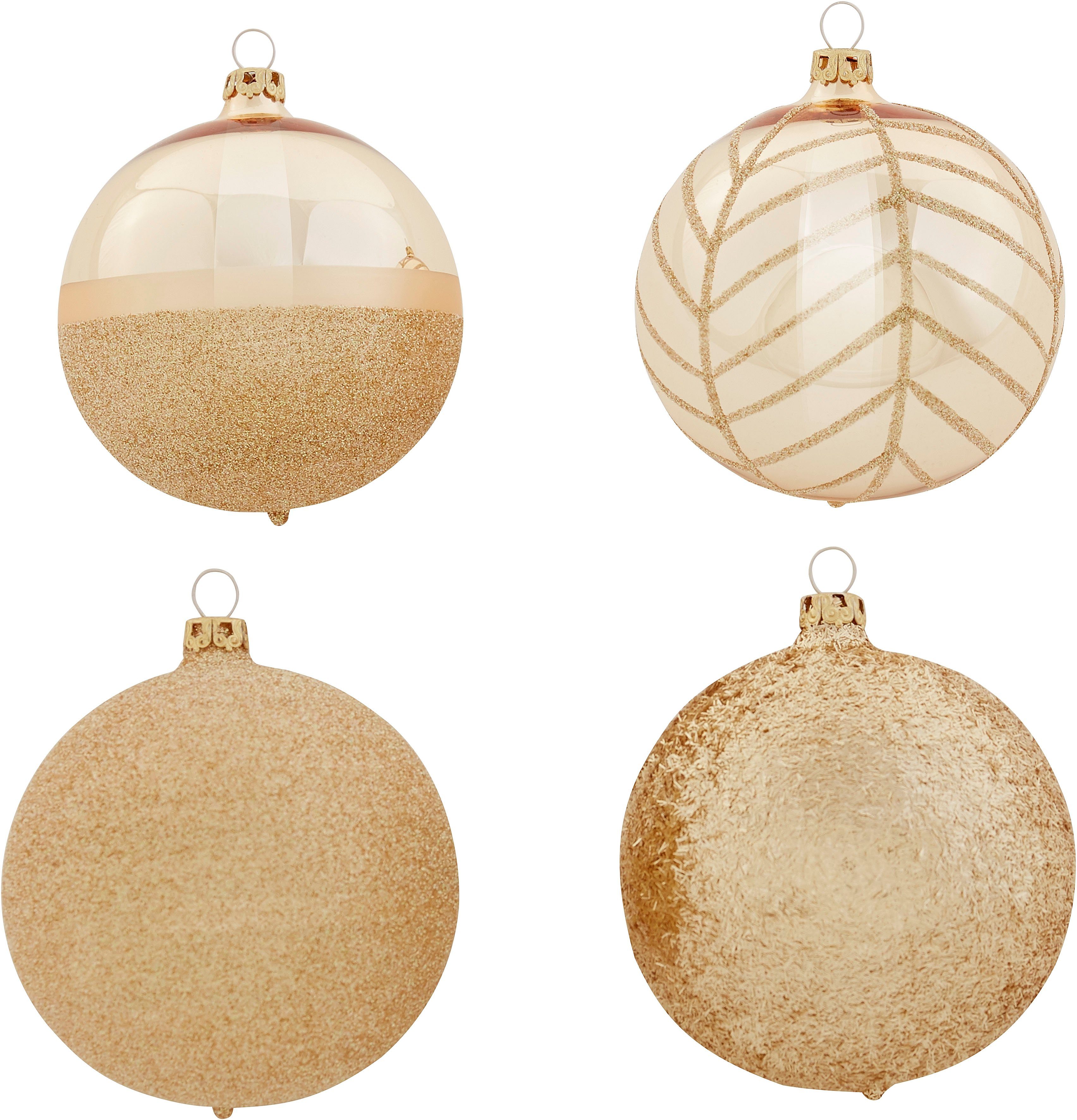 LeGer Home by Lena Gercke Weihnachtsbaumkugel »Tarja« (4 Stück), aus Glas, mundgeblasen und handdekoriert-Otto