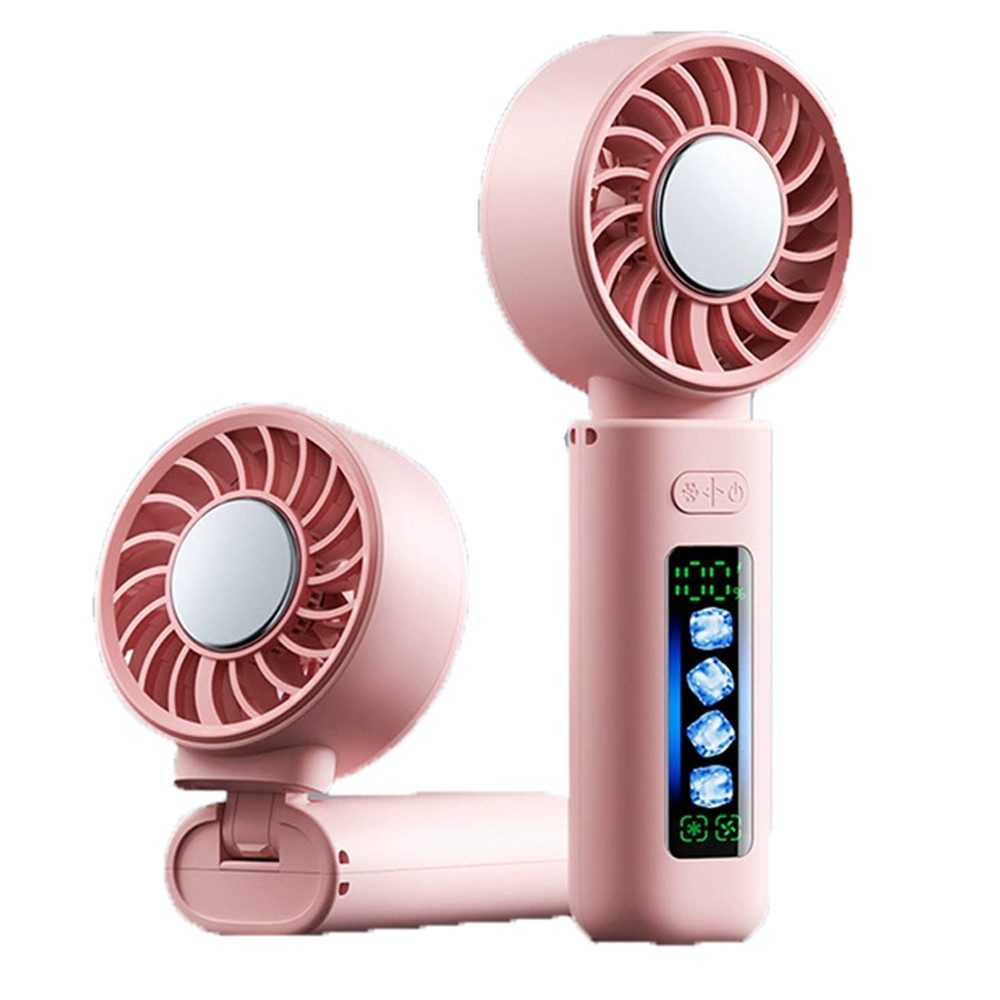Mrilary Handventilator 3-in-1 Turbinen Ventilator mit Kühlplatte, 4 Stufen, LED Display, mit 4 Stufen, USB-C, LED Display für Büro, Strand, Reise und Outdoor