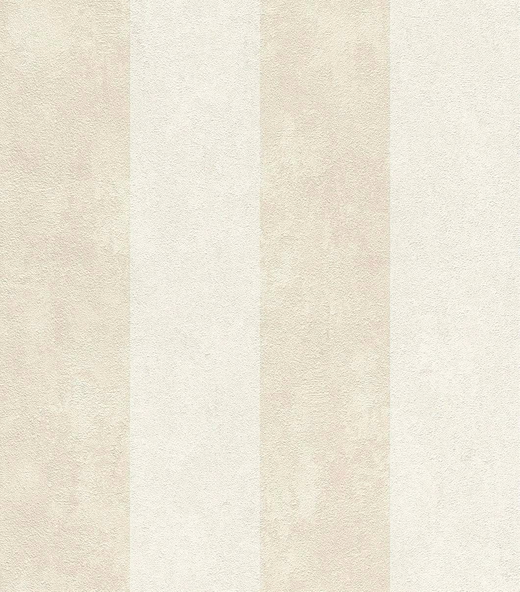 Rasch Vinyltapete Lucera, geprägt, gestreift, (1 St) beige