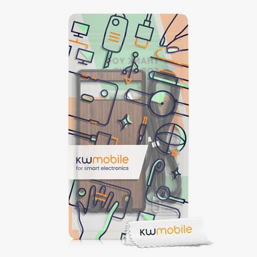 kwmobile Handyhülle Necklace Case für Google Pixel 7a Hülle, Holz TPU Cover mit Handykette - Band Handyhülle