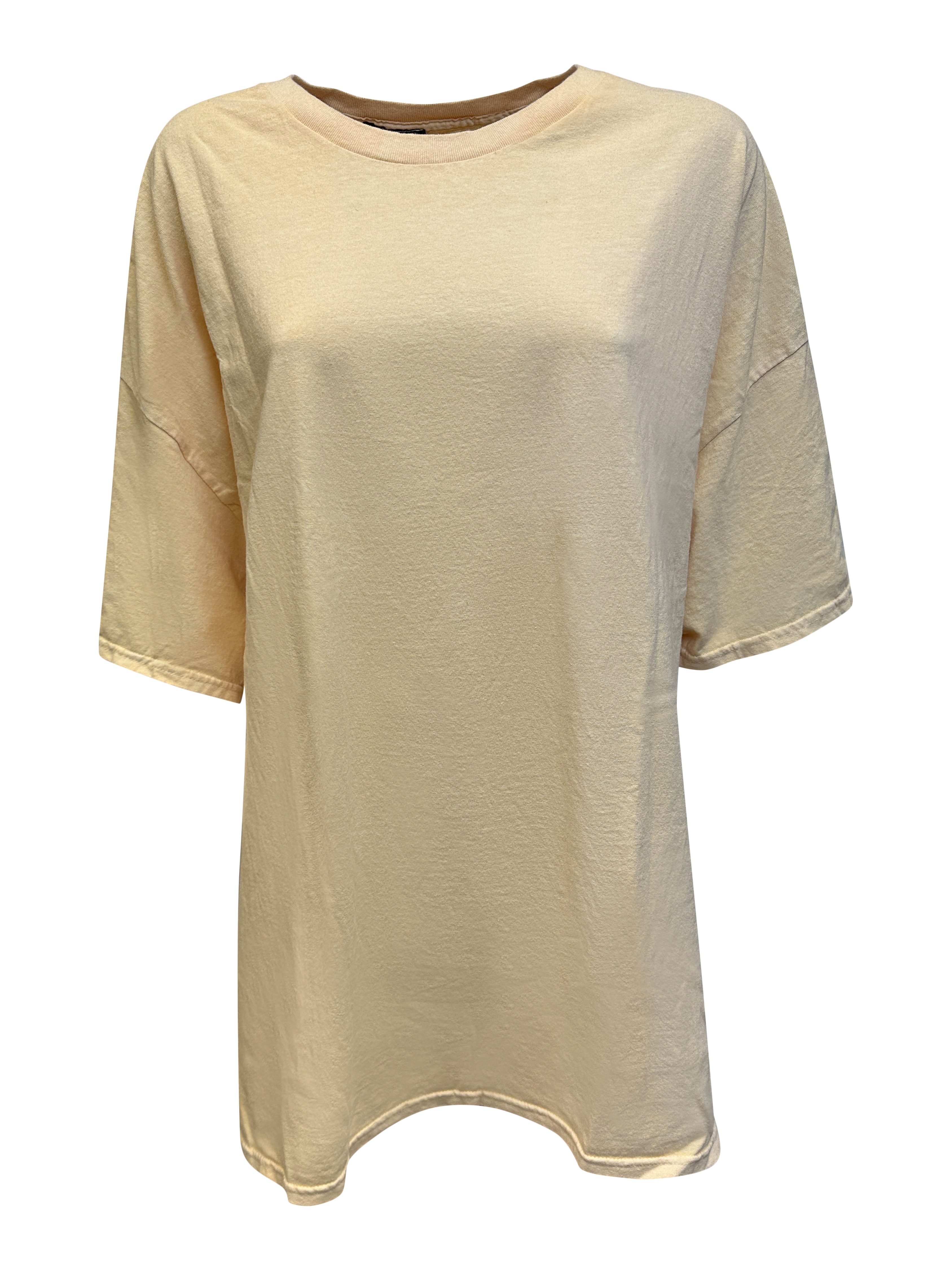 Worldclassca T-Shirt Worldclassca Oversized Print "HAPPY" T-Shirt lang Sommer Tee Oberteil