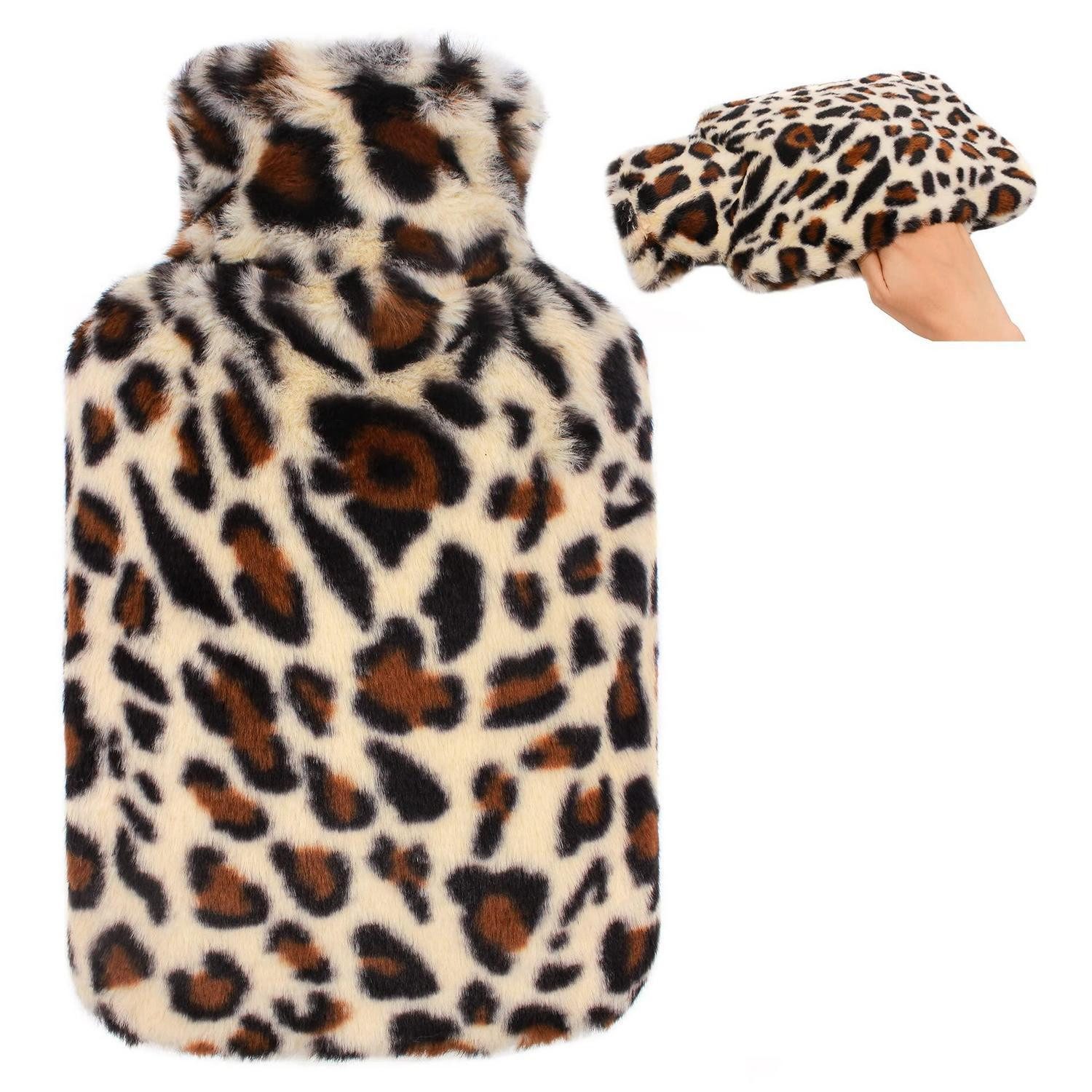 LuxusKollektion Wärmflasche Wärmflasche Flauschig Leopard 2L