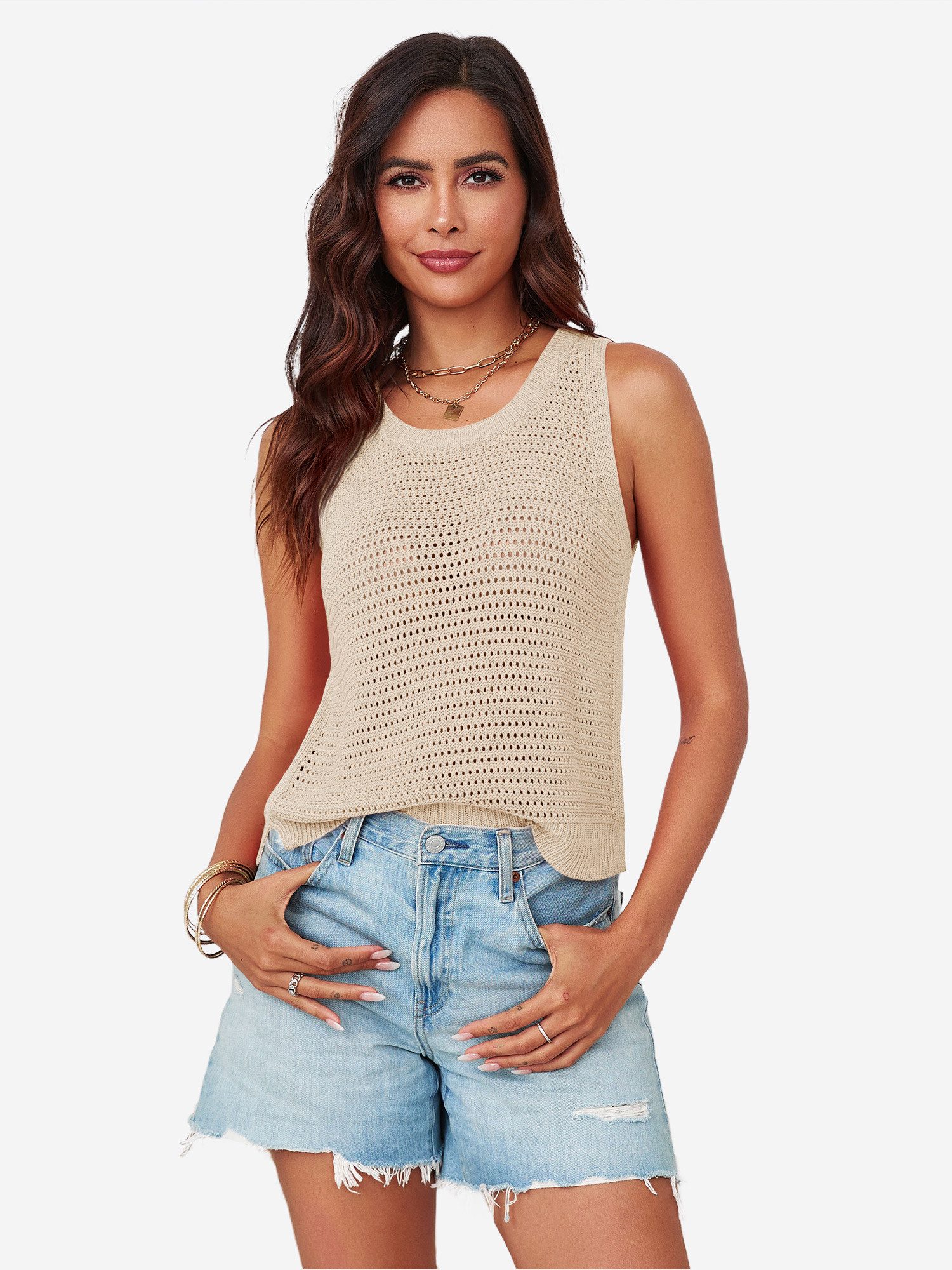 Imily Bela Tanktop Damen Gehäkeltes ärmelloses Crop-Shirt (Packung, 1-tlg., günstig online kaufen