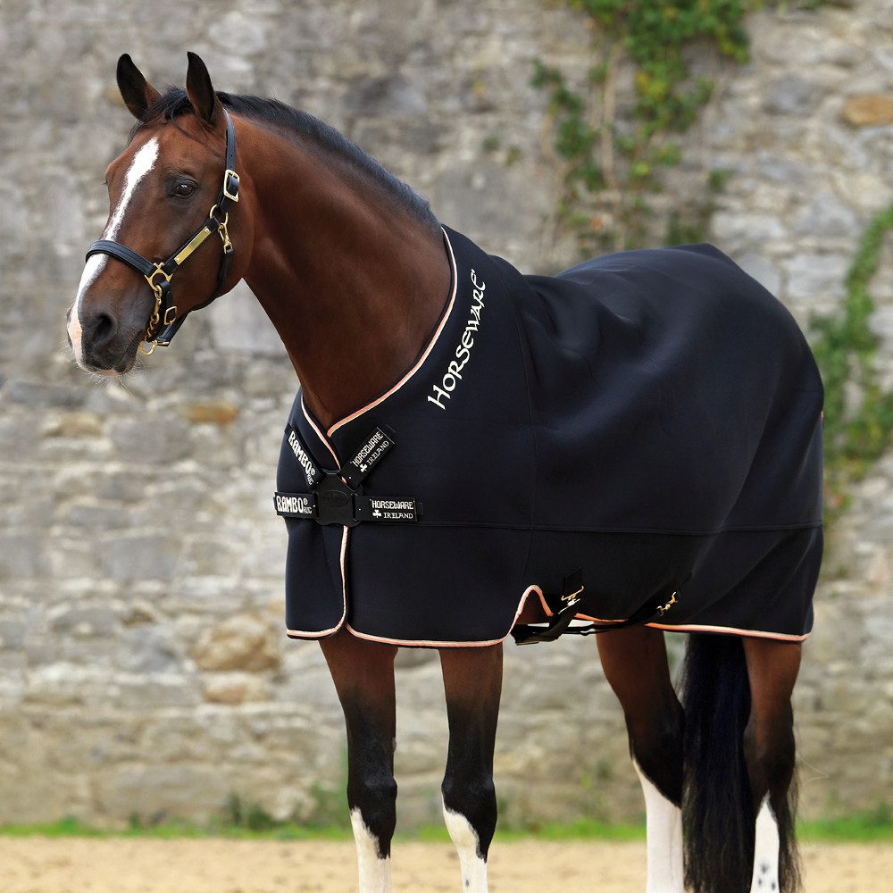 Horseware Pferde-Abschwitzdecke Horseware Rambo Airmax Cooler DISC - Black/Tan/Orange