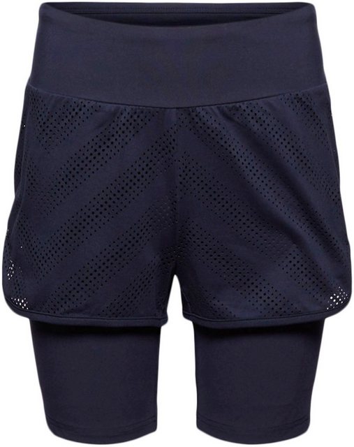 Hosen - esprit sports 2 in 1 Shorts mit breitem Bund und tollen Lacercut Details › blau  - Onlineshop OTTO