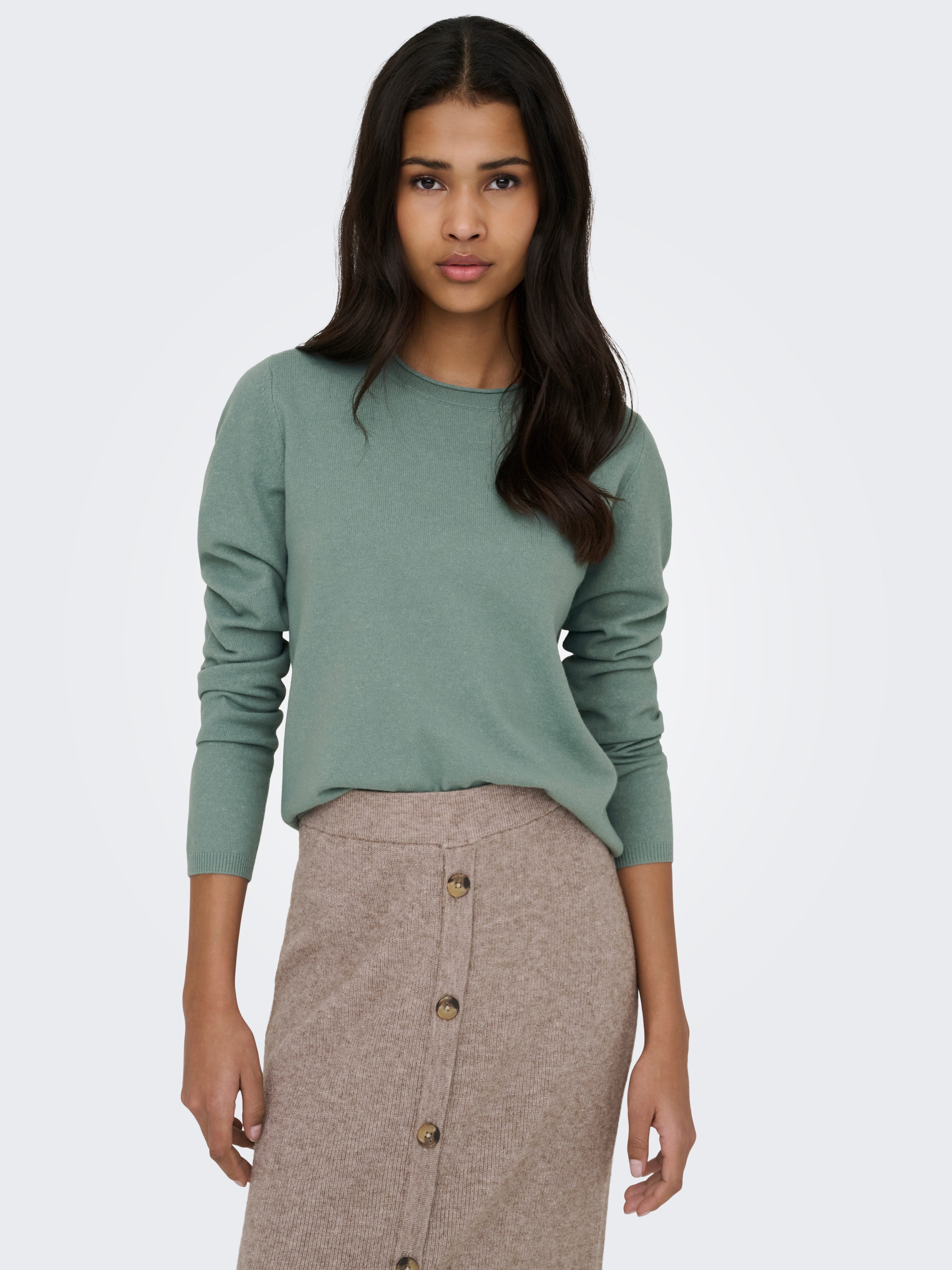 ONLY Strickpullover ONLLOYAL LS ONECK KNT NOOS Materialmix