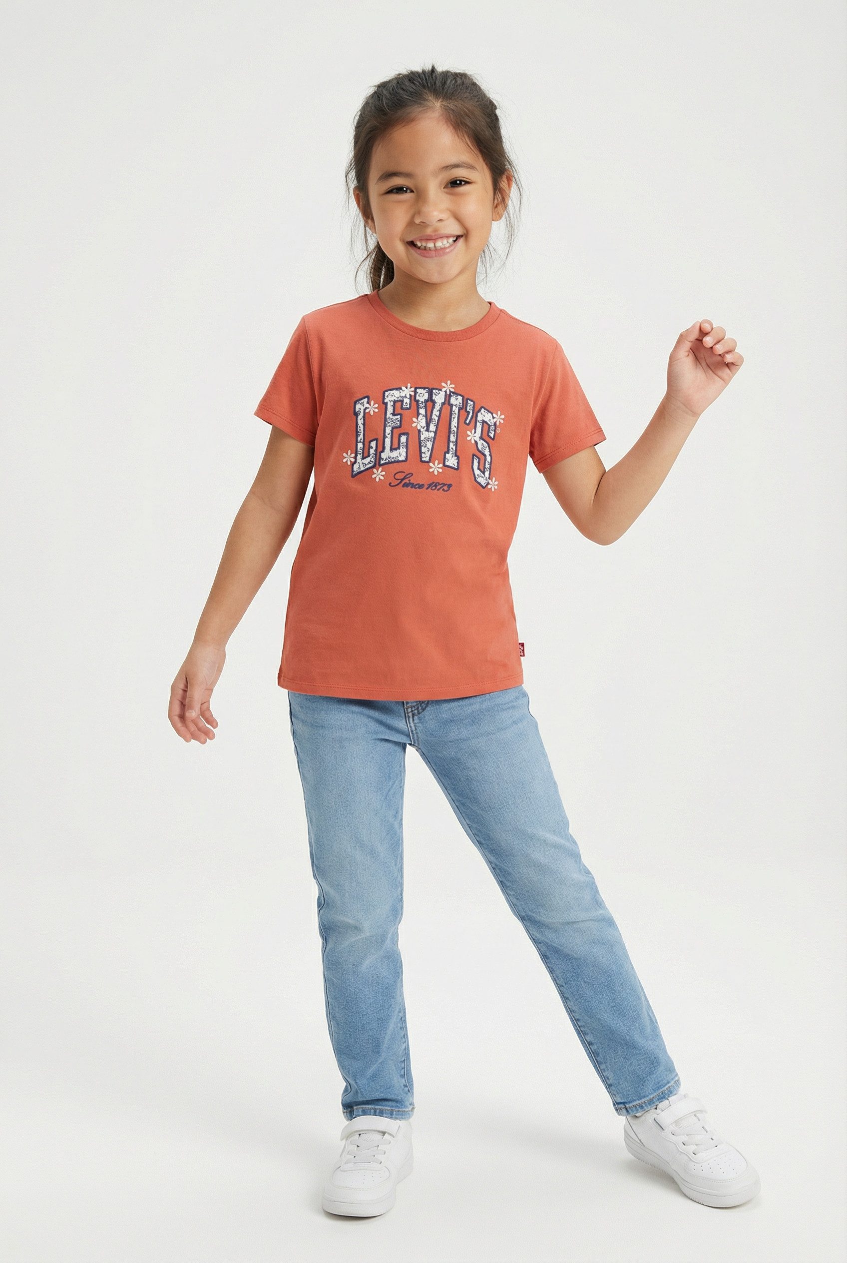 Levi's® Kids T-Shirt LVG LEVIS CHAMBRAY APPLIQUE TO for Girls, mit Logo-Stickerei