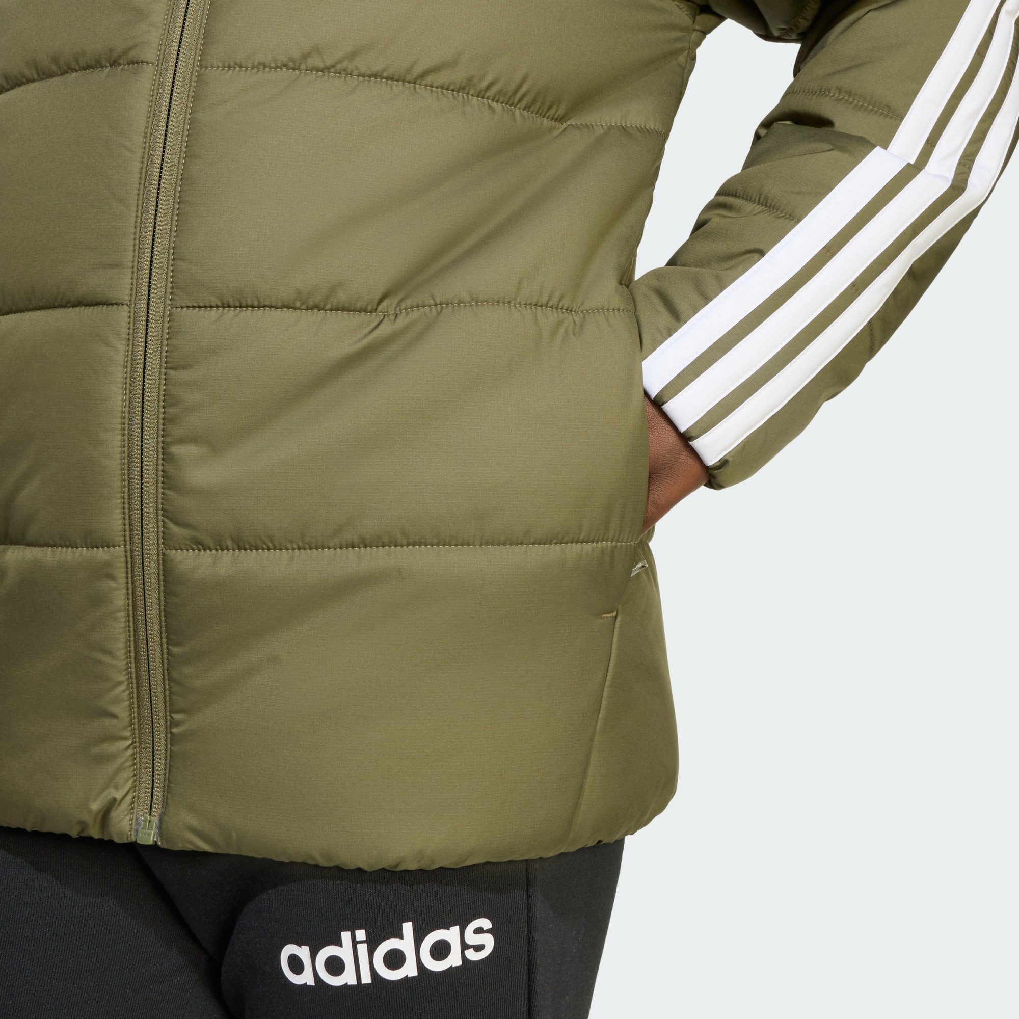 adidas Sportswear Hybridjacke ESSENTIALS 3-STREIFEN GEFÜTTERTE KINDERJACKE (1-St)