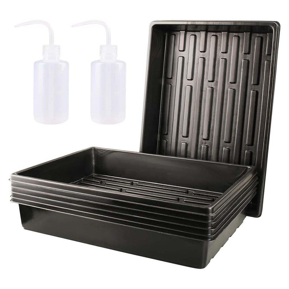 AFKSMILE Anzuchttablett 6 Pack Anzuchtschale Saatschalen für Sämlinge Gartentabletts (6 St), Ohne Löcher, für Pflanzen Pflanzschale im Garten Gewächshaus