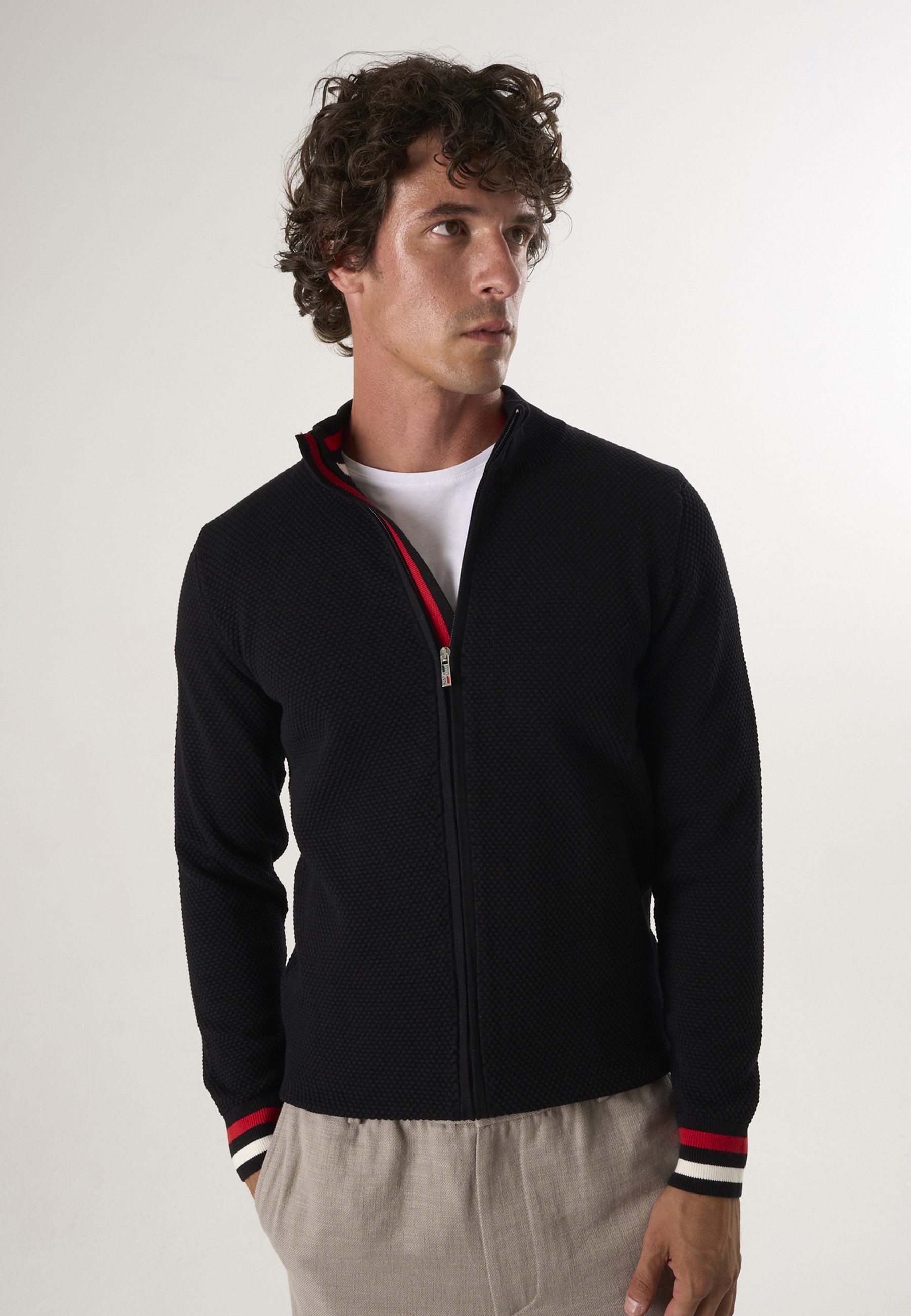 Felix Hardy Strickjacke Strickjacke mit durchgehendem Reißverschluss