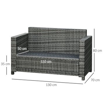 Outsunny Loungesofa Rattan Sofa, 35 cm