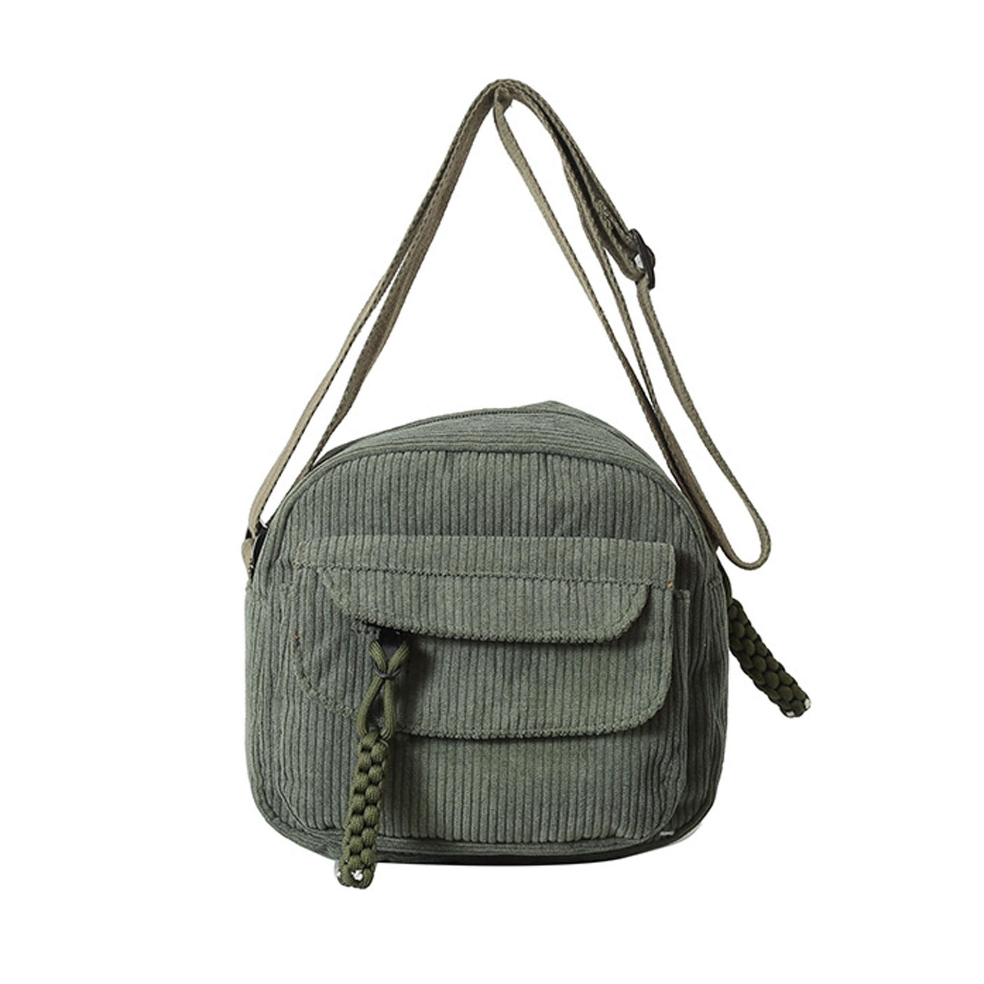 Zaewry Bauchtasche Corduroy Crossbody Tasche, Mini Schultertasche für Damen & Herren, Verstellbarer Schulterriemen, kleine Geldbörse Brieftasche