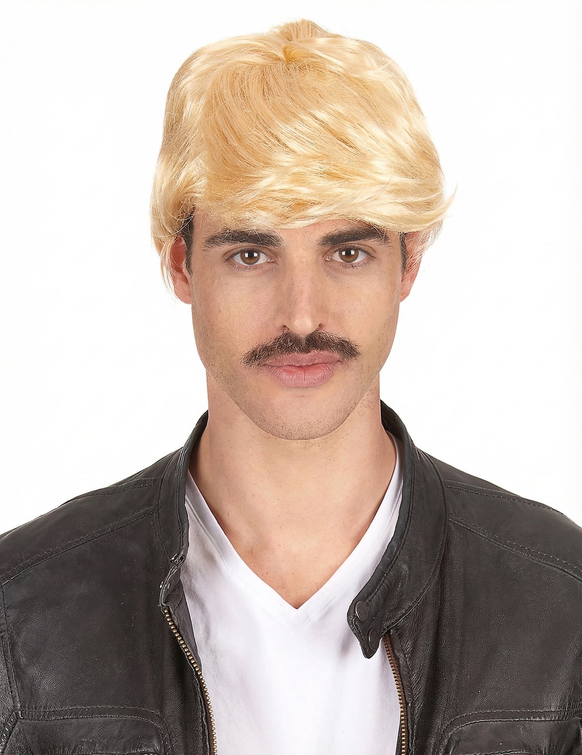 JADEO Kostüm 70er Retro Kurzhaar Herren-Perücke blond