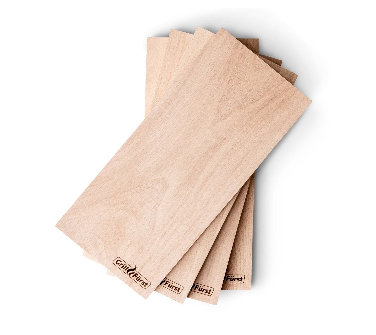 Grillfürst Räucherbrett Grillfürst Räucherbretter Buche 29 x 13 x 1cm 4er Set