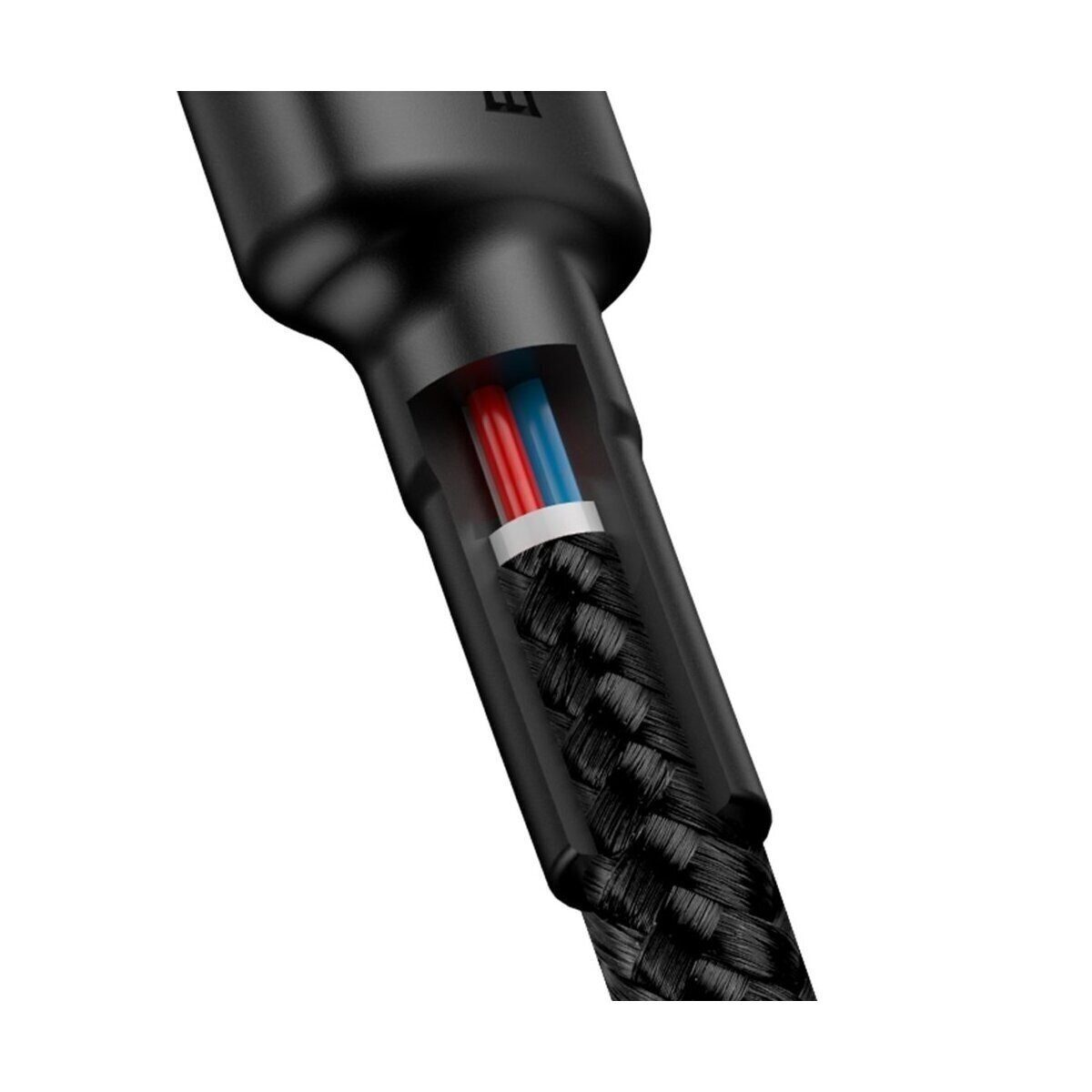 Baseus Baseus Schnell-Ladekabel USB-C PD 2.0 QC 3.0 60W 1m schwarz-rot Smartphone-Kabel