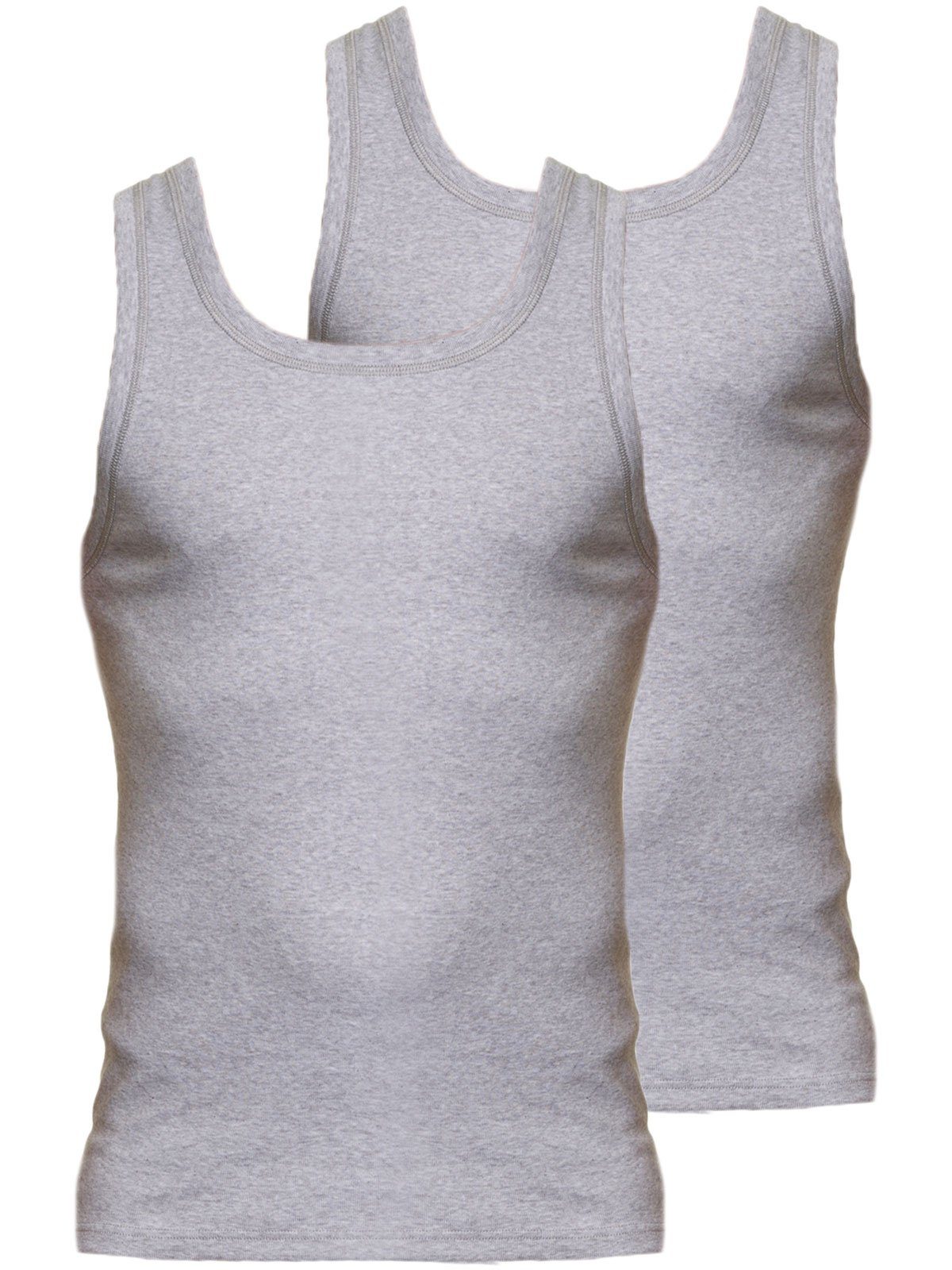 Sparpack Workerwear hohe 2er Markenqualität kiesel-melange 2-St) KUMPF Unterhemd (Spar-Set, Achselhemd Herren