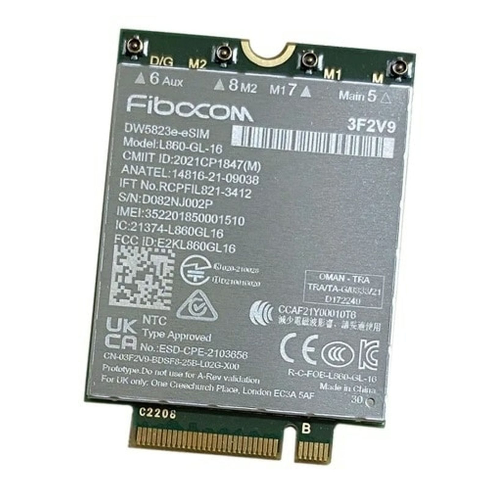 Dell Wireless 5823e - Drahtloses Mobilfunkmodem - 4G LTE - PCIe 2.0 (0YW17) Netzwerk-Adapter