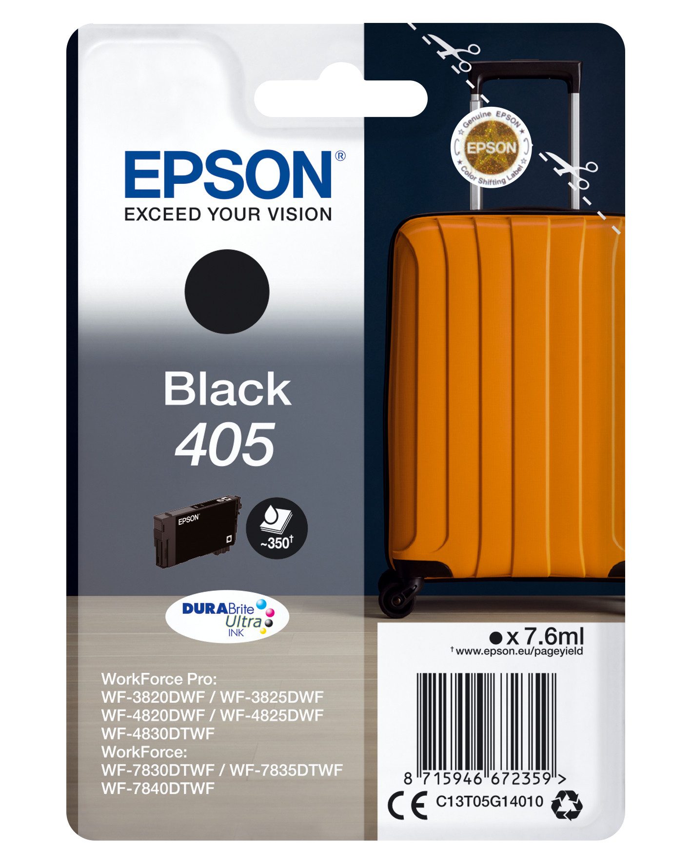 Epson Tintenpatrone 405 Schwarz (7,6ml) Tintenpatrone