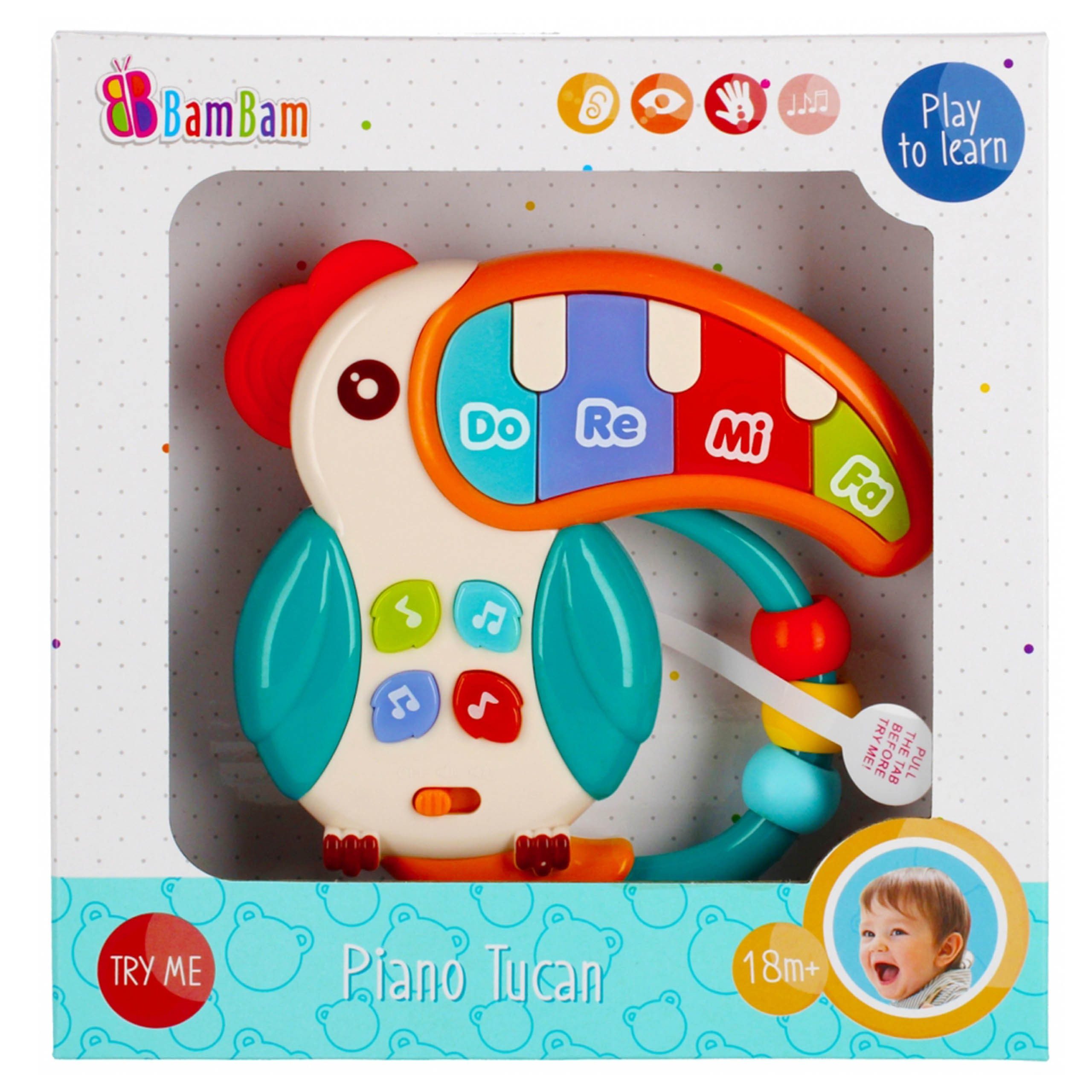 Sarcia.eu Lernspielzeug Piano Toucan, Musikspielzeug, Sinnesspielzeug 18m+ BamBam