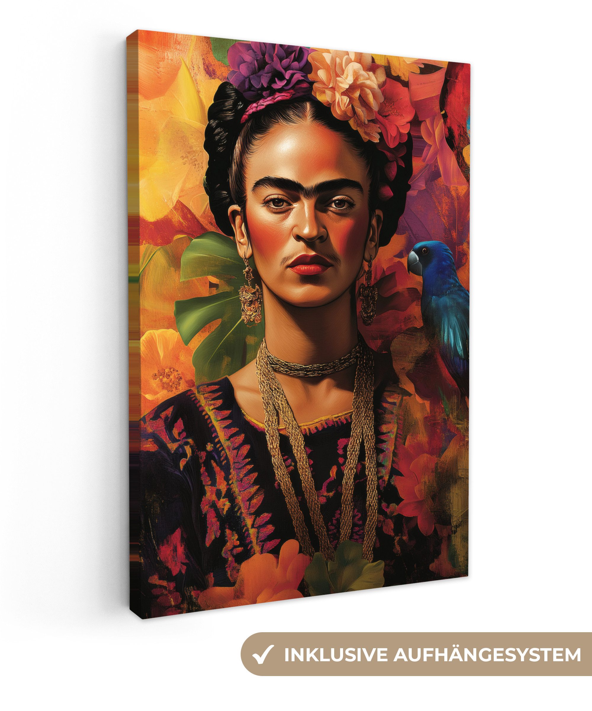 OneMillionCanvasses® Leinwandbild Frau - Blumen - günstig online kaufen