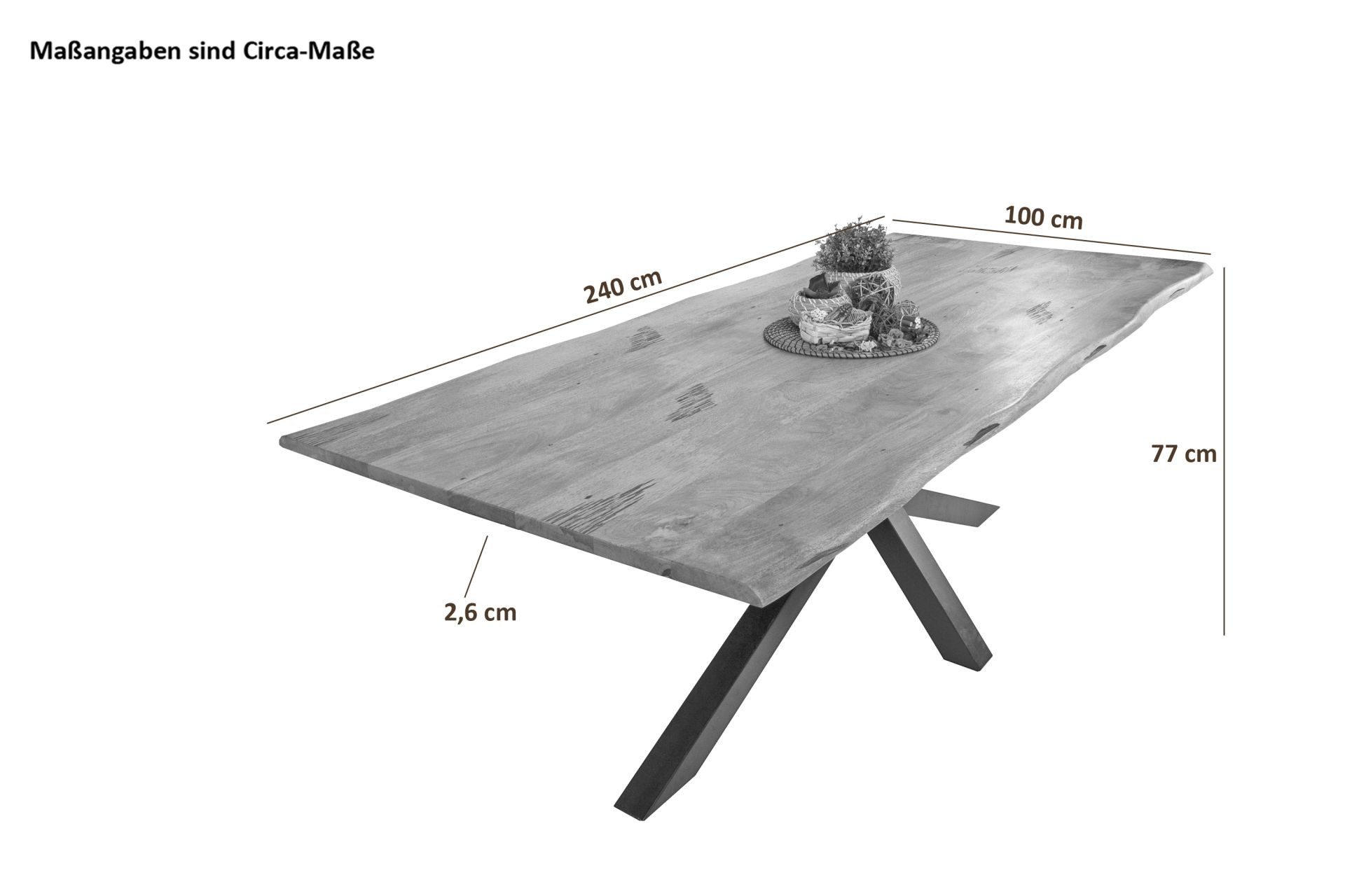 SAM® Baumkantentisch Panther, Mangoholz, Baumkante, verschiedene günstig online kaufen