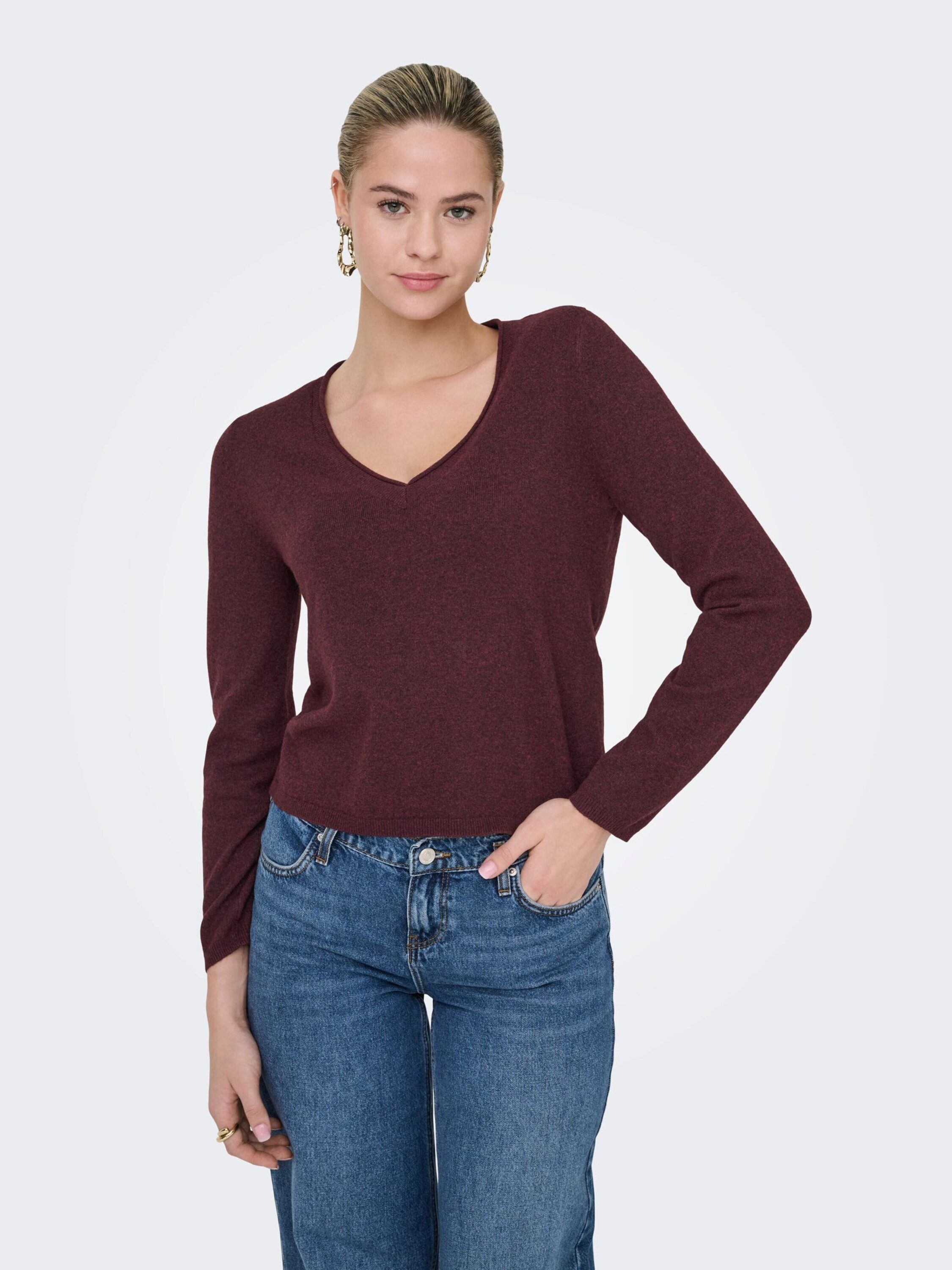 ONLY V-Ausschnitt-Pullover ONLLoyal (1-tlg) Plain/ohne Details