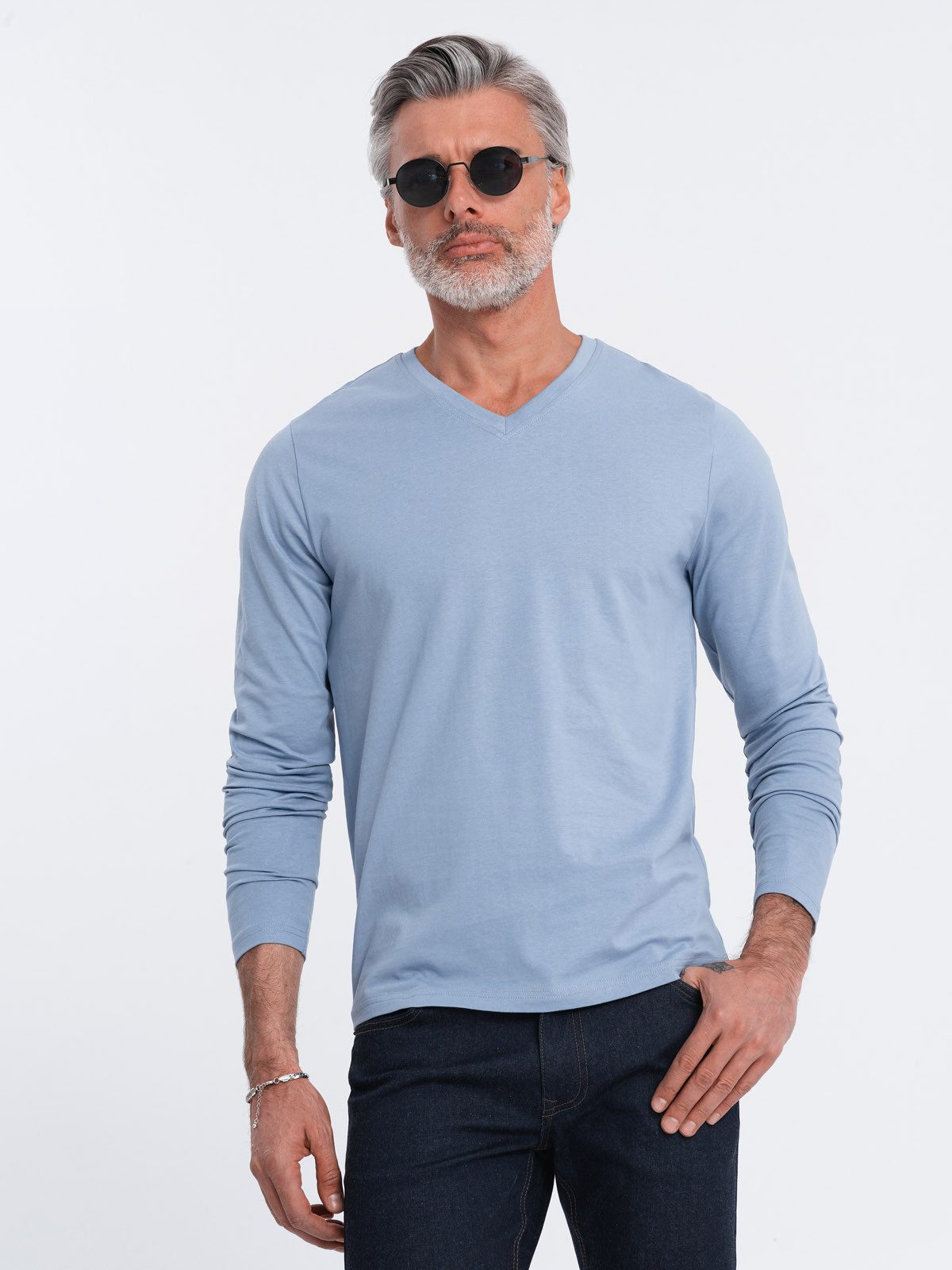 OMBRE Longsleeve Longsleeve für Herren mit V-Ausschnitt. – Bild 3 von 5