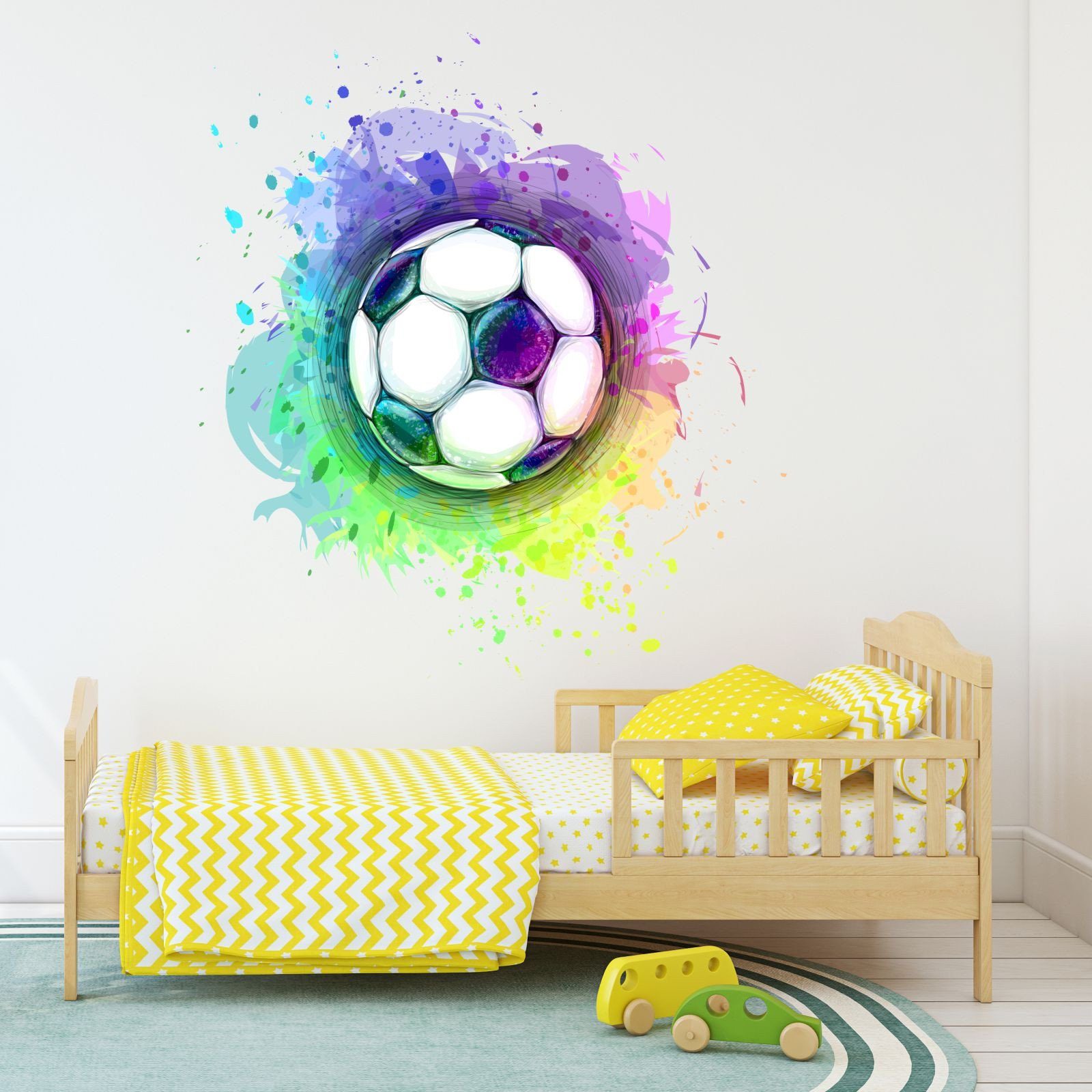 nikima Wandtattoo 186 Wandtattoo Fussball Soccer in 6 vers. Größen - Größe 300 x 300 mm (PVC-Folie), in 6 vers. Größen