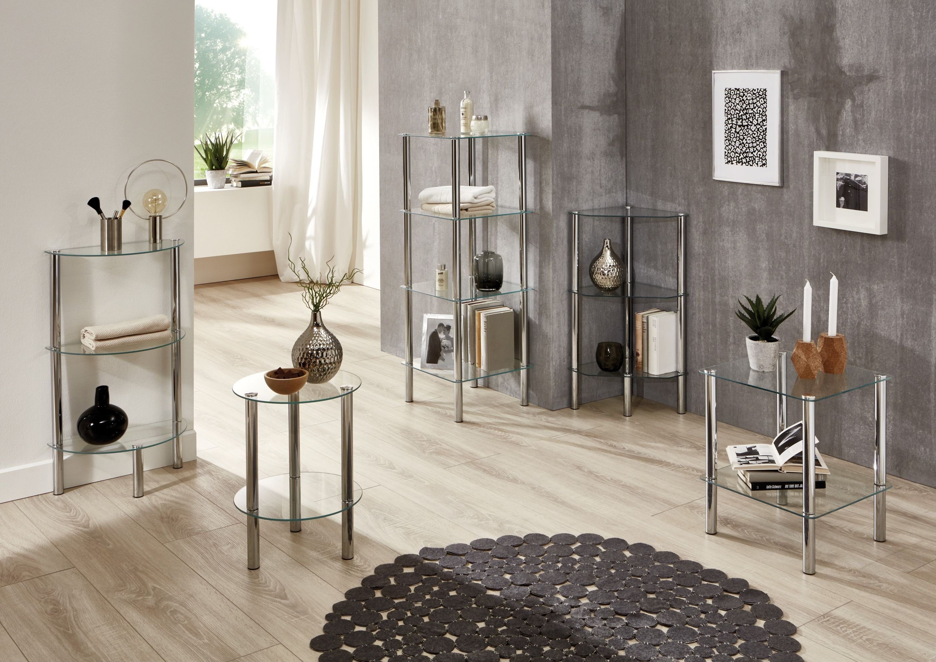 HAKU Beistelltisch HAKU Möbel Beistelltisch BHT 39x47x39 cm grau Kaffeetisc günstig online kaufen