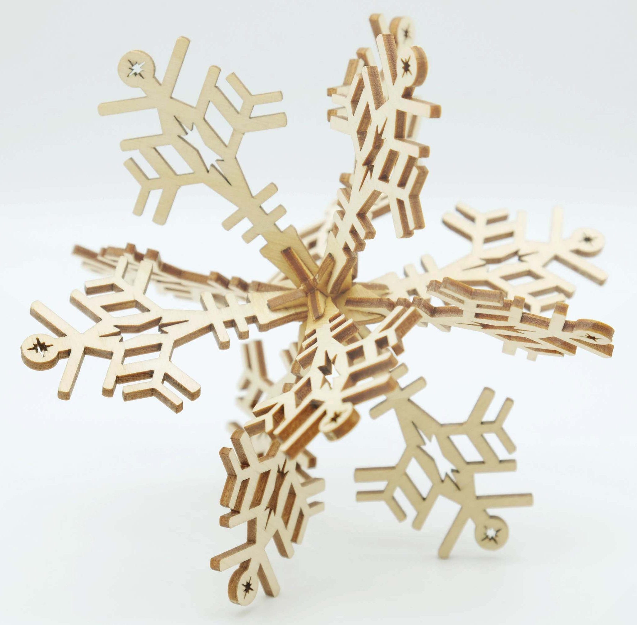DeColibri Stern Weihnachten Erzgebirge Holz Handwerkskunst Weihnachtsbaumschmuck als Bastelset, Christbaumschmuck 3D
