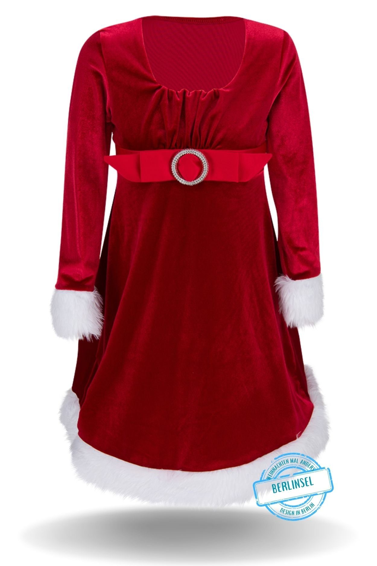 Berlinsel Abendkleid Mädchen Weihnachtskleid Partykleid Festtagskleid Weihnachtsoutfit für Weihnachtsabend, Weihnachtsfoto oder als Weihnachtsgeschenk 2023 Rot