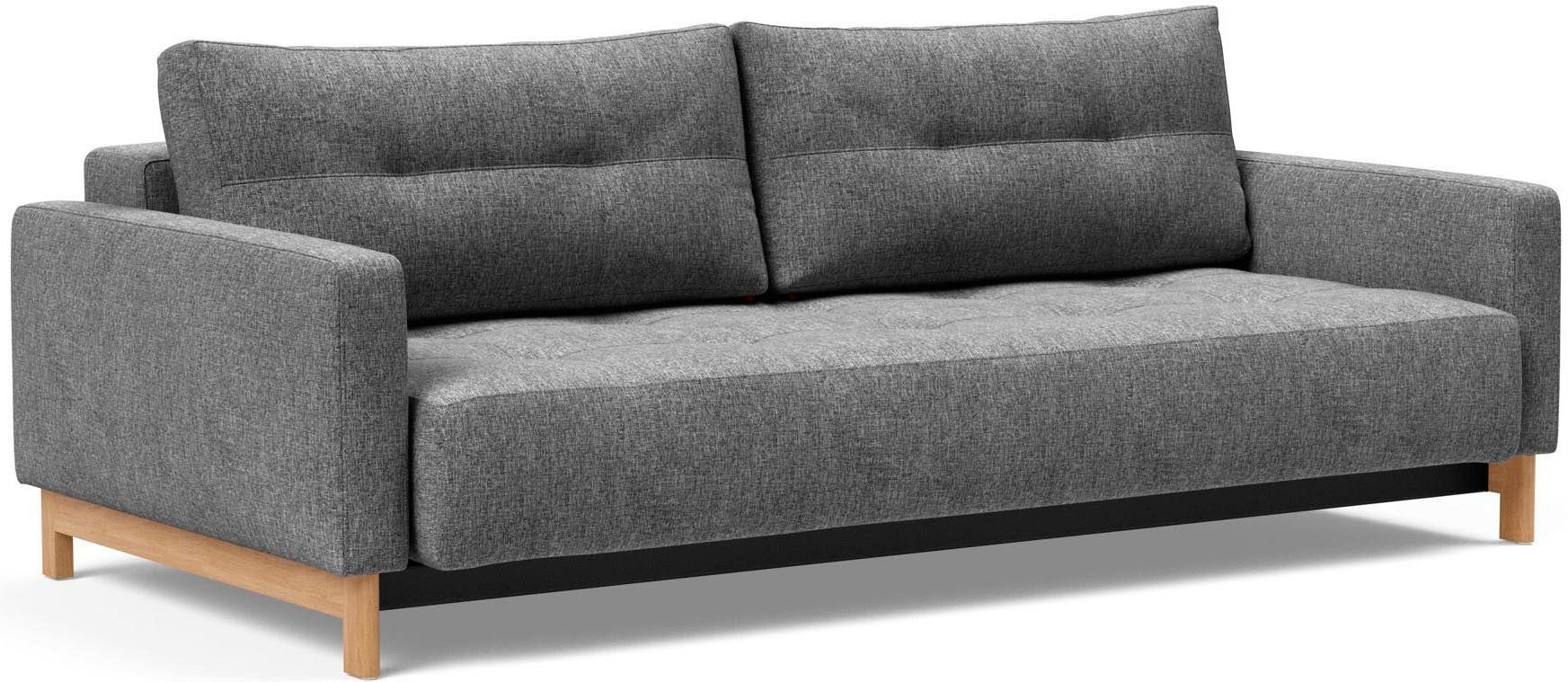 INNOVATION LIVING ™ Schlafsofa Pyxis, 3-Sitzer Sofa mit extrabreiter Bettfunktion, Skandi-Design, Stabiles Multifunktionssofa, extrabequem durch Taschenfederkern